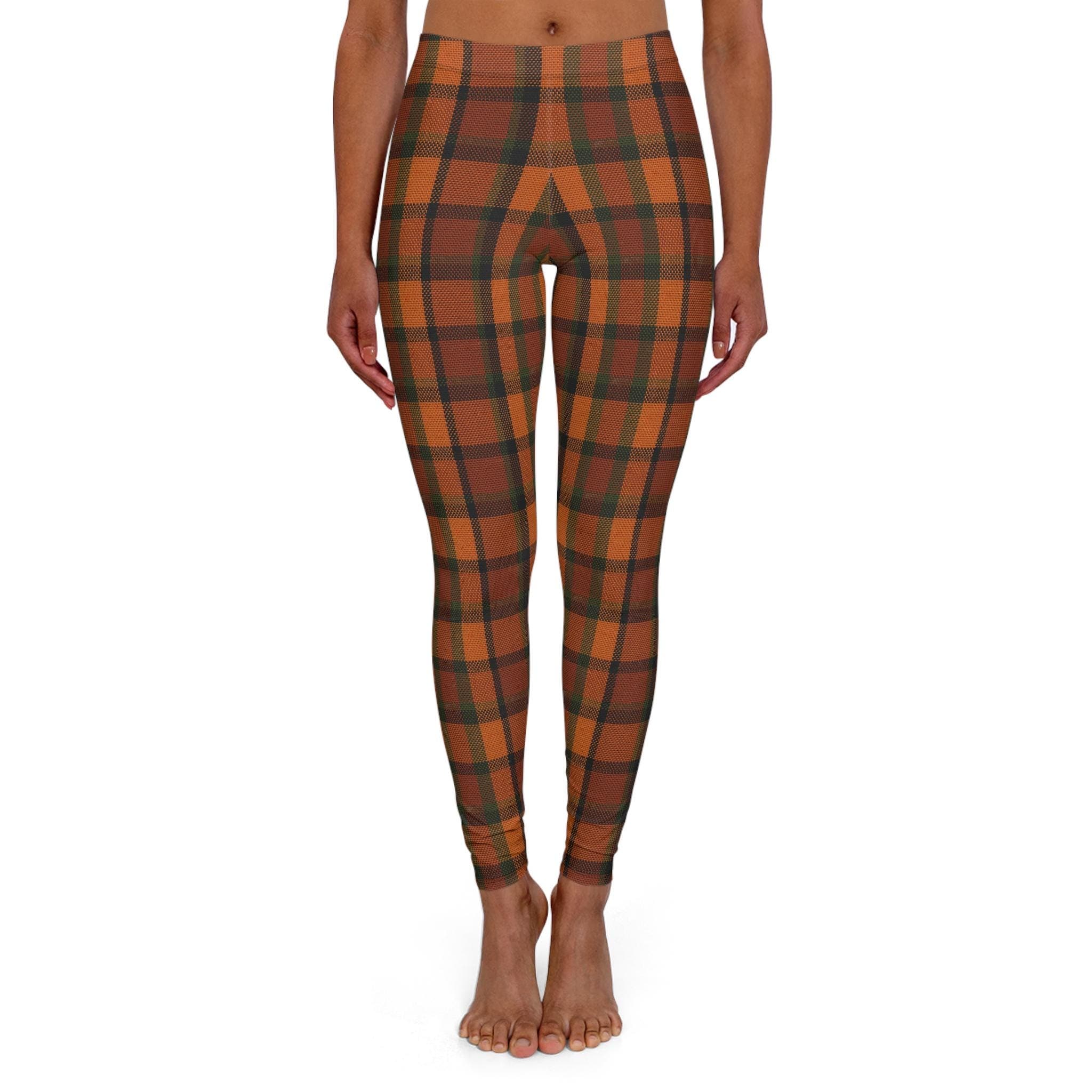 Retro Plaid Leggings, Vintage VW Camper Van Inspired