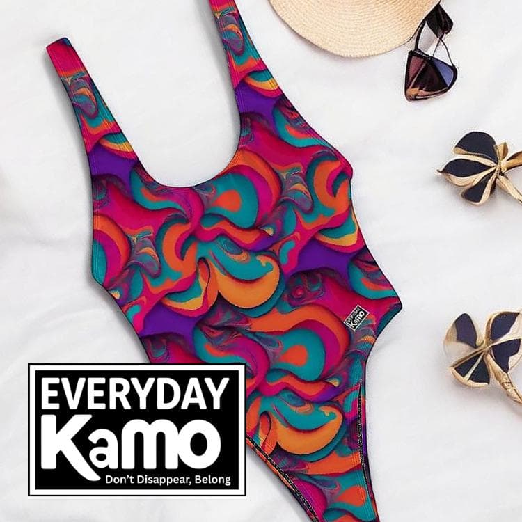 Vibrant Swirl Everyday Kamo One Piece Swimsuit | Modern Urban Explorer Bathing Suit