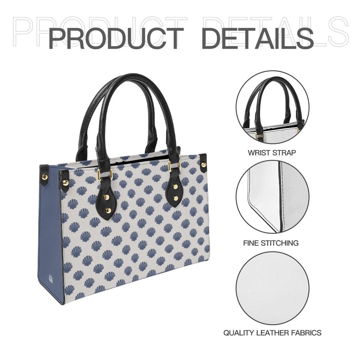 Seashell Serenity Double-Sided Leather Tote Bag | Beach Vibes Everyday Carry