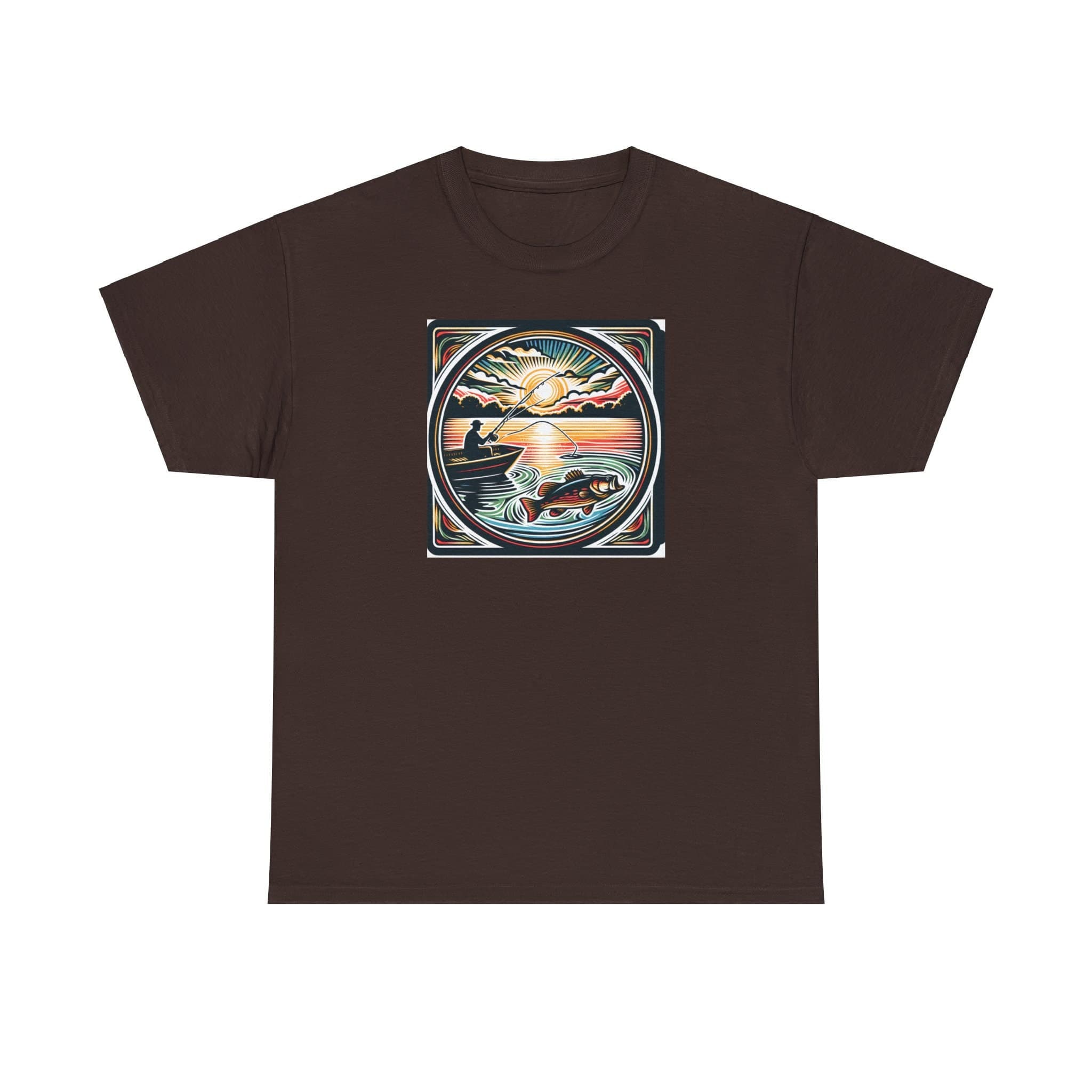 Fishing T-Shirt Woodcut Style Bass Angler Outdoor Tee Unisex