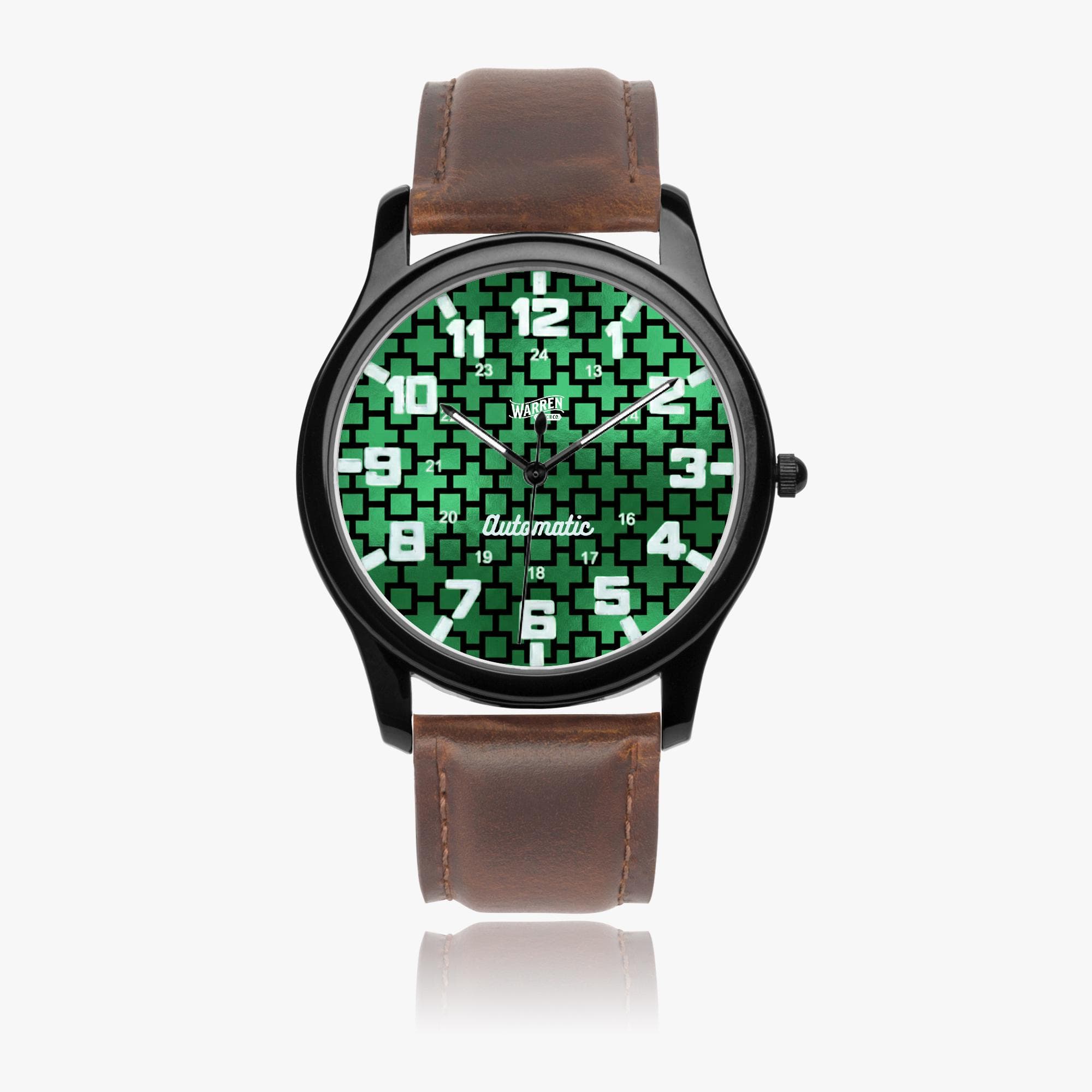 Unisex Black Stainless Steel Automatic Watch | Genuine Leather Bands | Japanese Citizen Movement