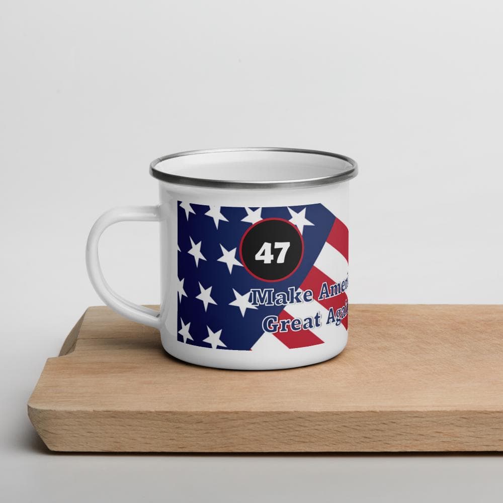 MAGA Enamel Camp Mug | Patriotic Trump Coffee Cup