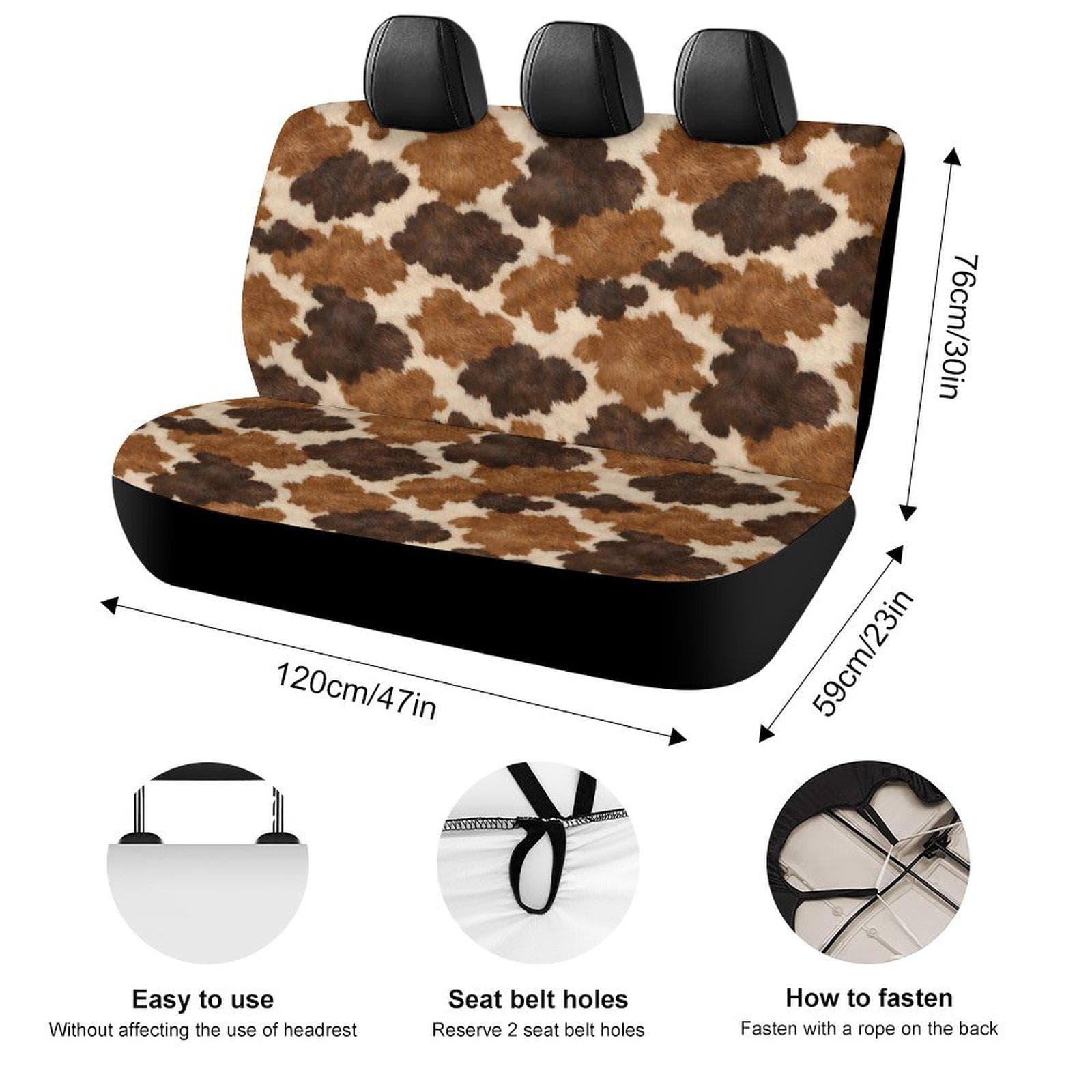 Cow Print Back Seat Cover for Cars & Trucks | Polyester Spandex