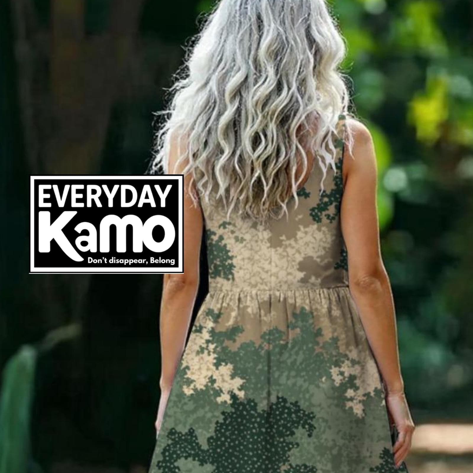Everyday Kamo Camo Maxi Dress Sleeveless Pockets