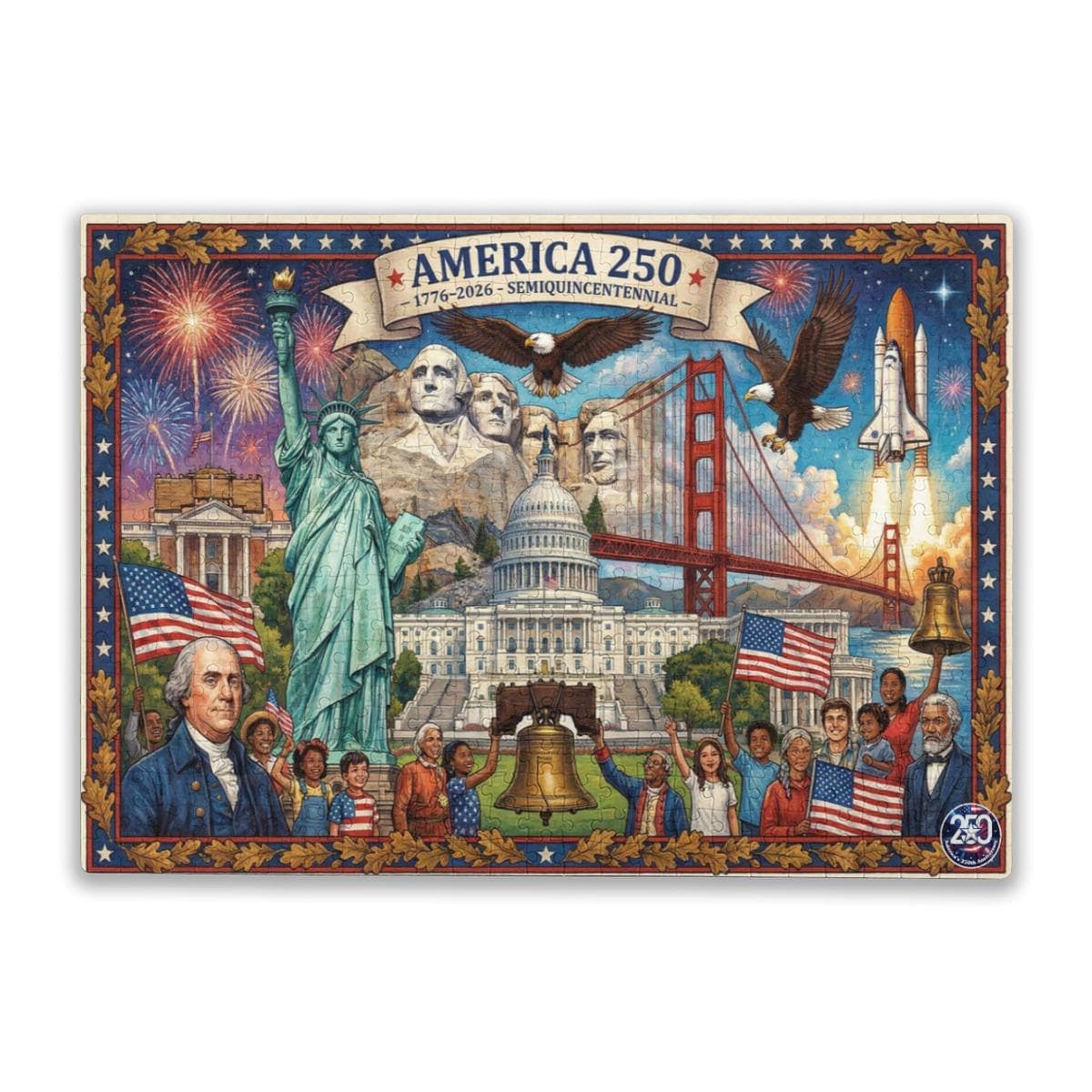 America 250th Anniversary 1000 Piece Jigsaw Puzzle Patriotic Gift