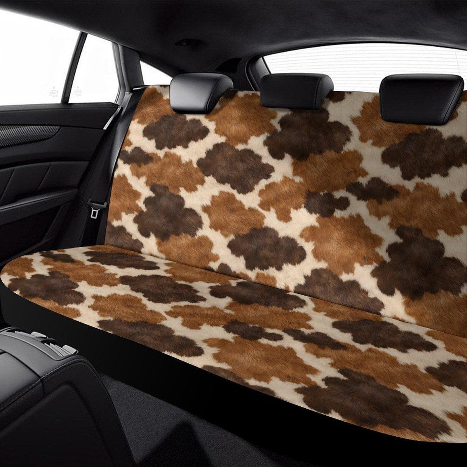 Cow Print Back Seat Cover for Cars & Trucks | Polyester Spandex
