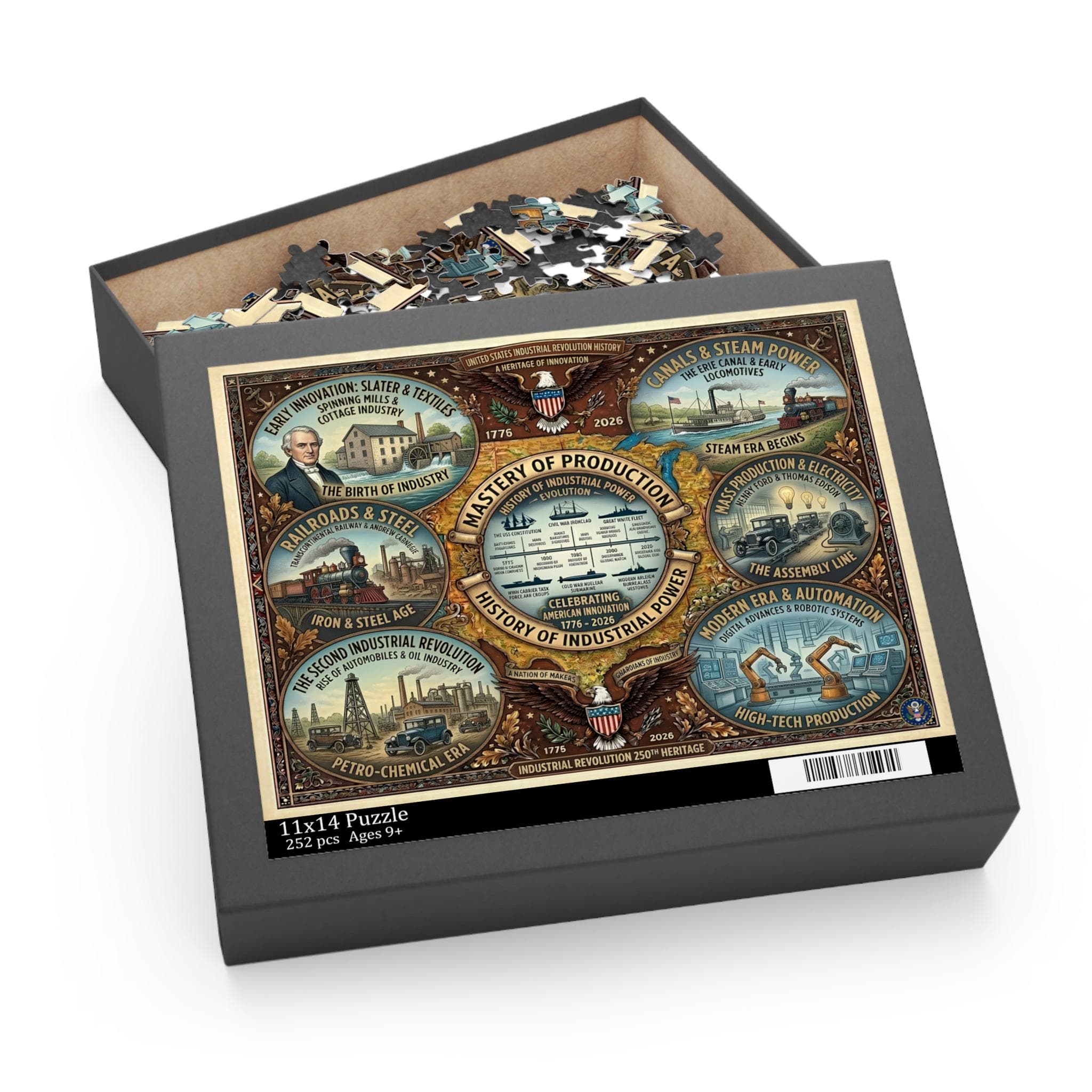Industrial Revolution History Puzzle 252-500 Pieces | America 250th Anniversary Educational