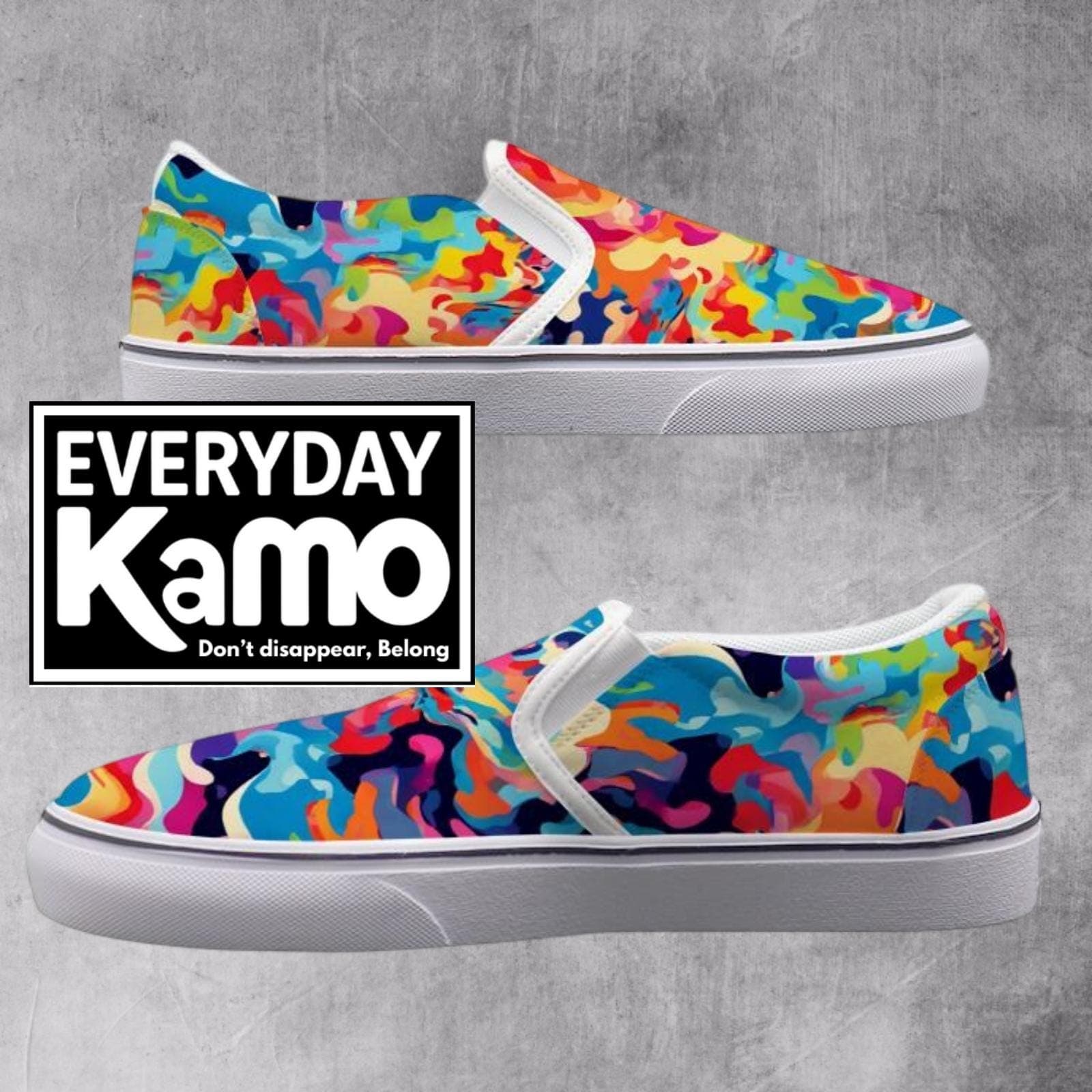Women's Camo Slip-On Canvas Sneakers | Handmade Urban Shoes