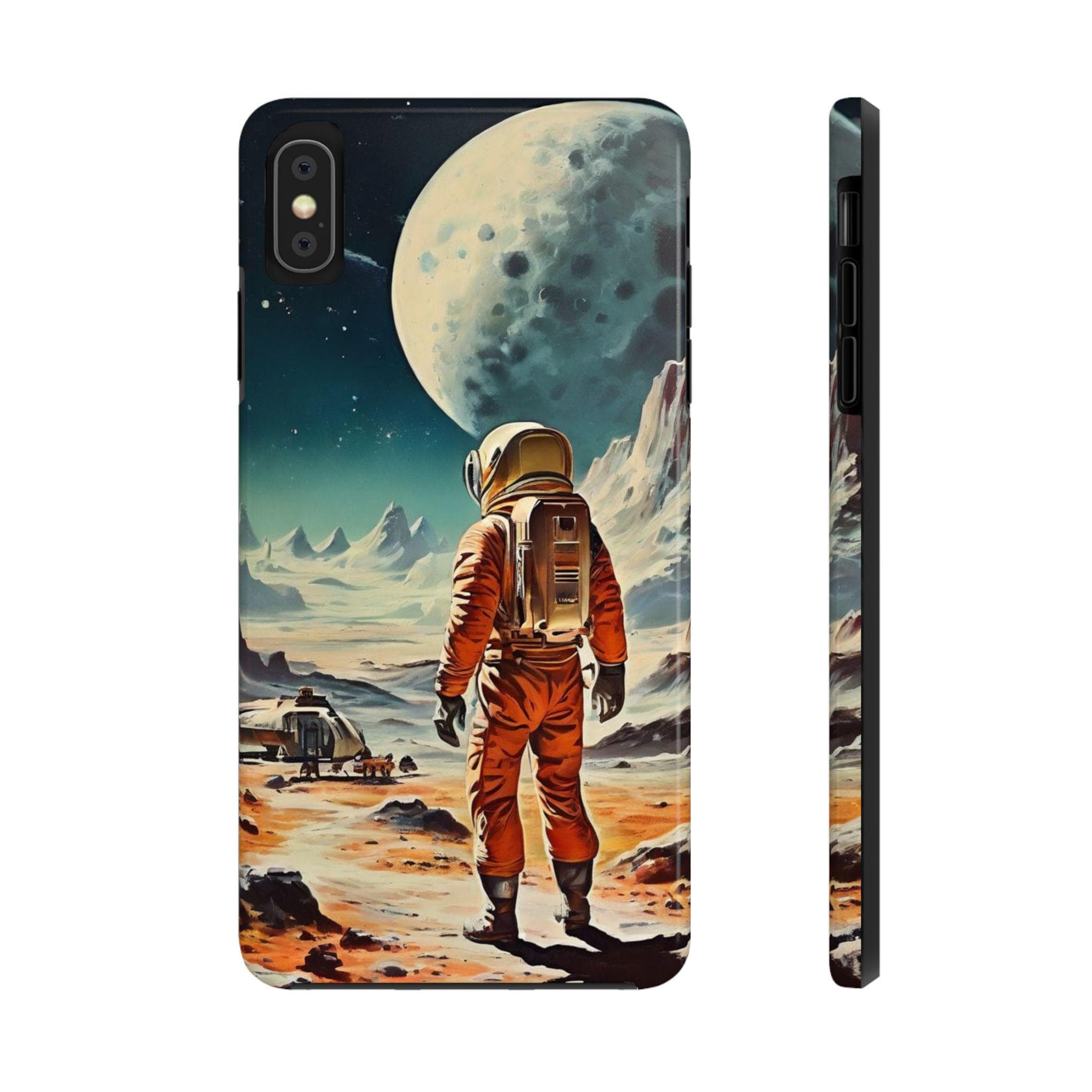 Moon Landing Tough Phone Case – Retro Space Travel Design