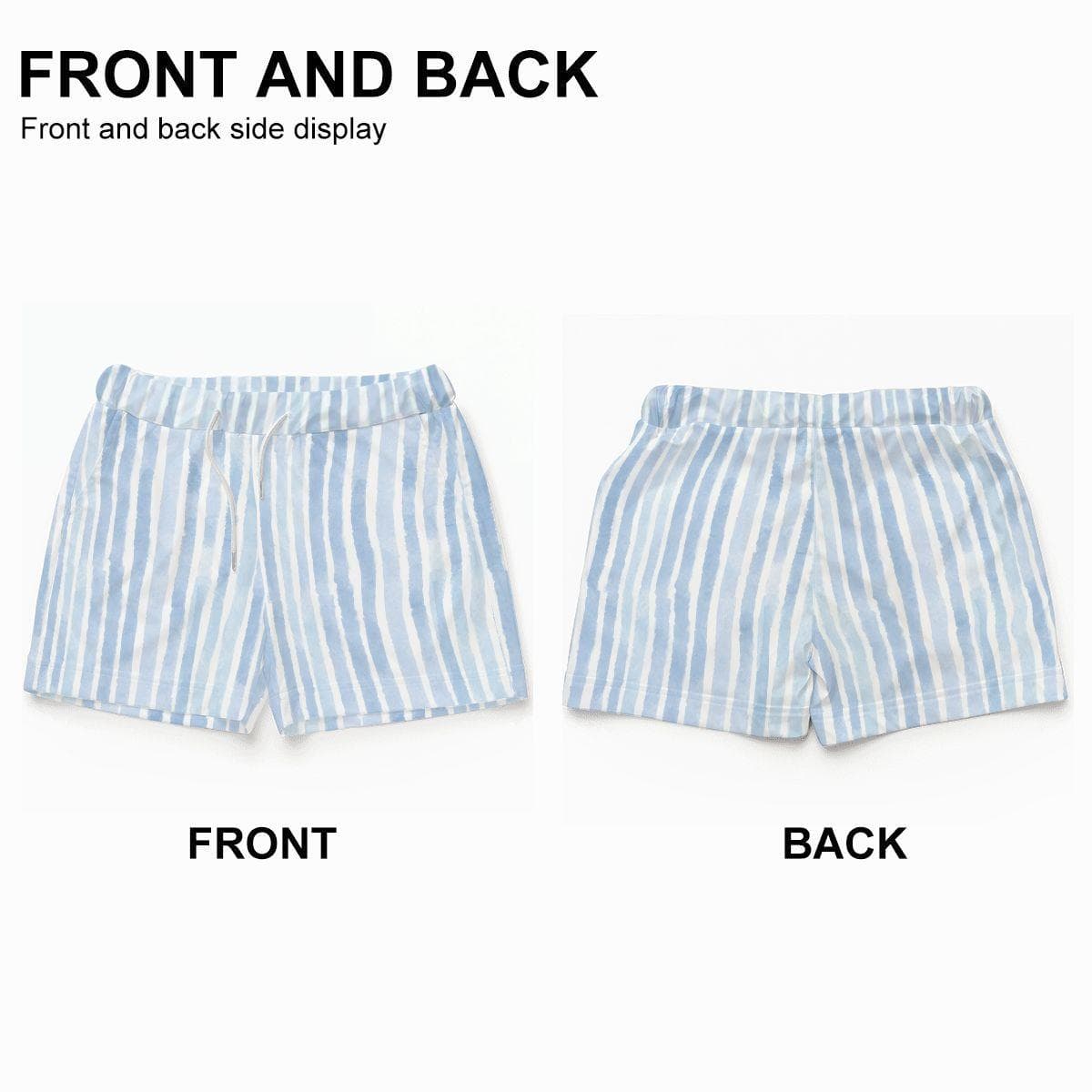 Effortless Blue & White Striped Beach Shorts | Comfy Summer Lounge Wear | Women's Drawstring Vacation Shorts