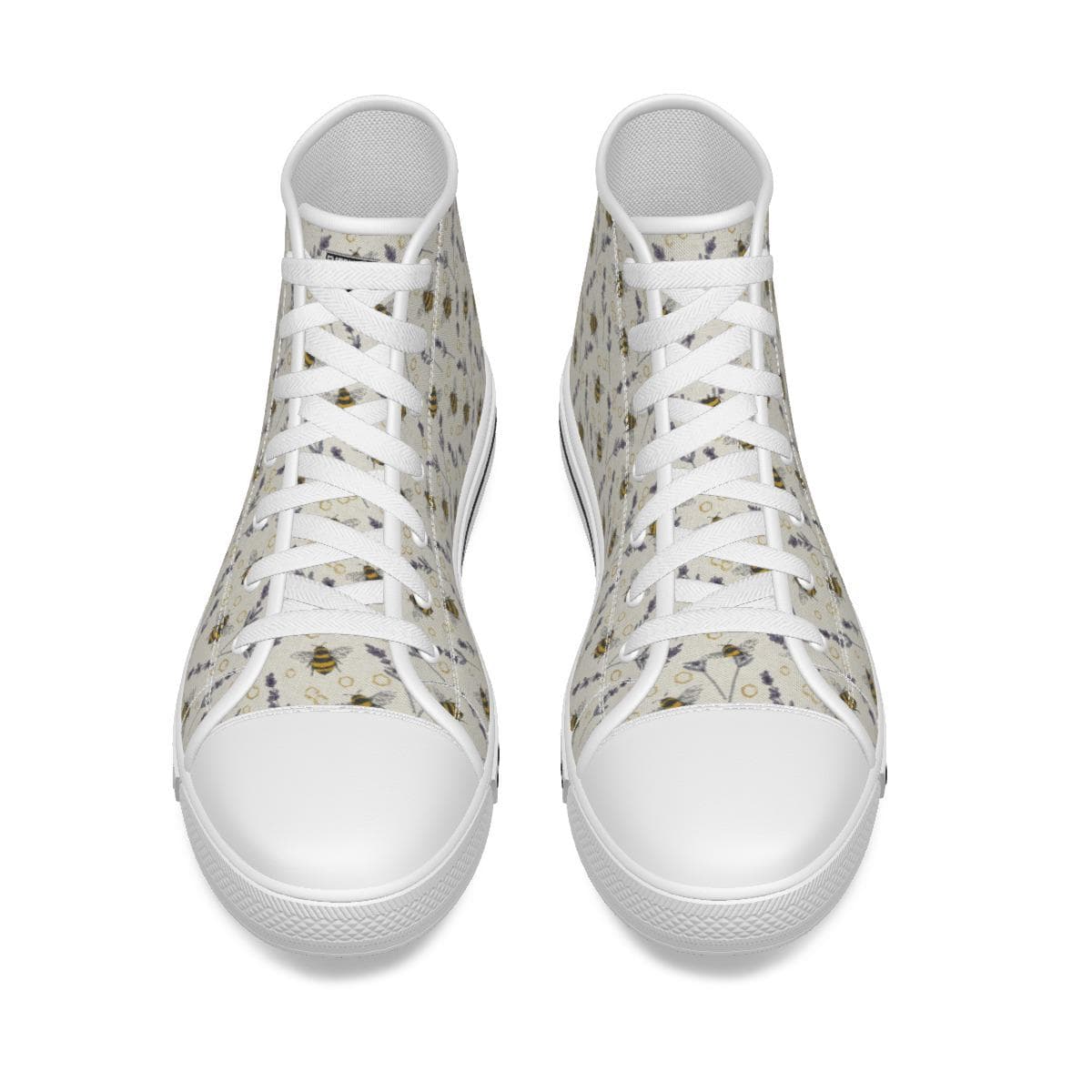 Women's Bumblebee & Lavender High Tops | Women's Comfortable Canvas Sneakers | All-Season Fashion