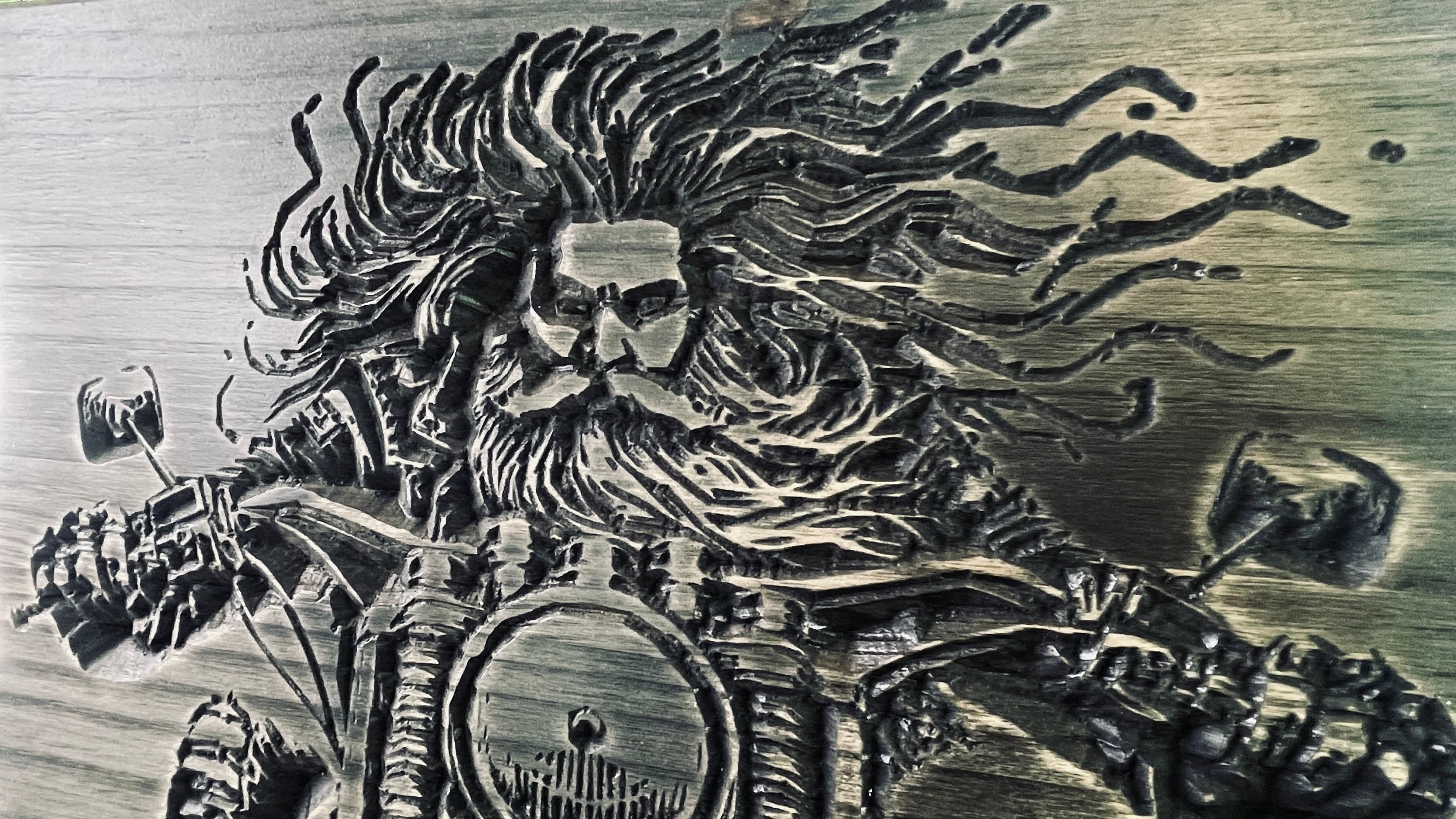 Freedom Rider Carved Wood Sign