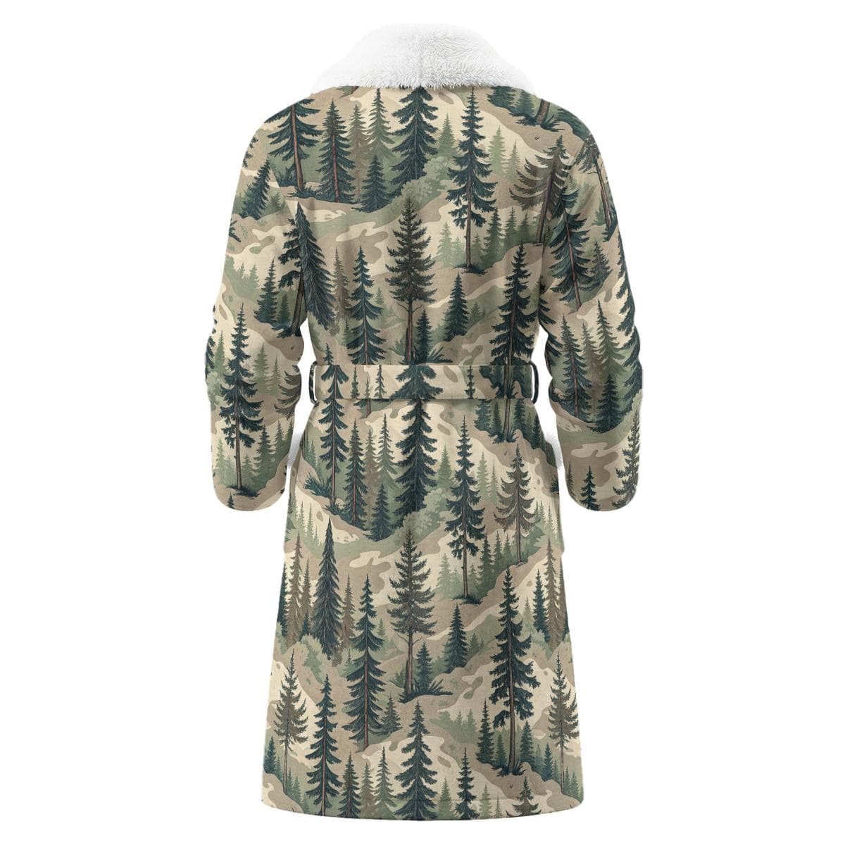 Men's Forest Camo Fleece Robe | Sherpa Collar, Cabin Loungewear