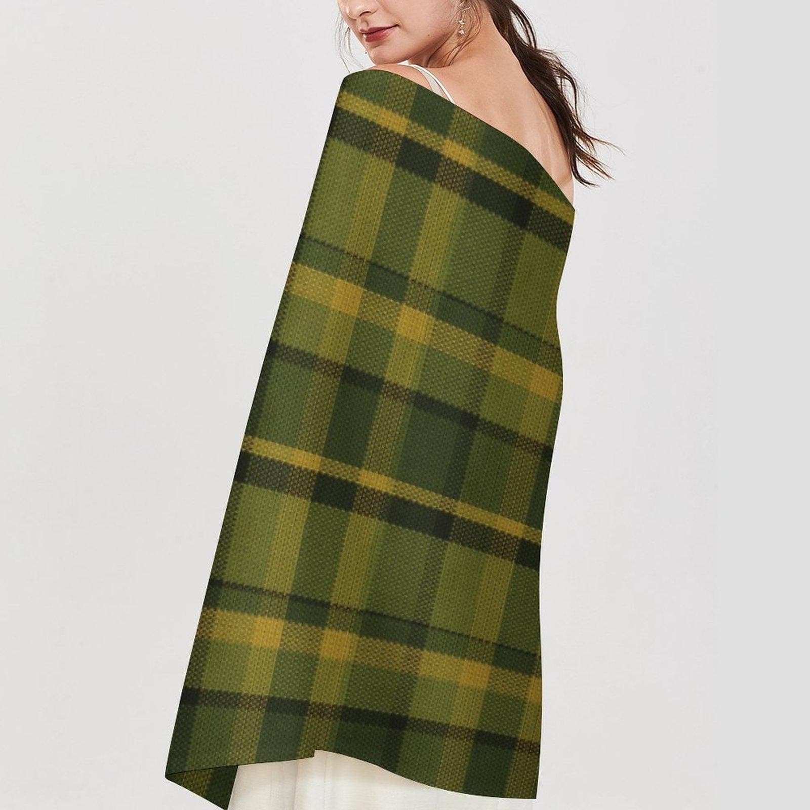 Westy Westfalia Camper Scarf - Vintage VW Green Tassel Wrap