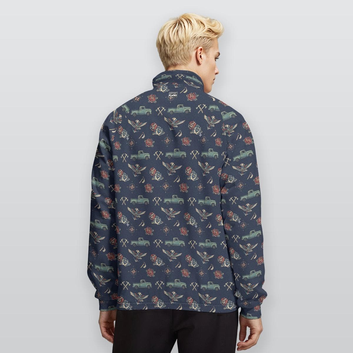 Vintage Tattoo Art Full Zip Jacket | Americana Trucks, Eagles, Roses
