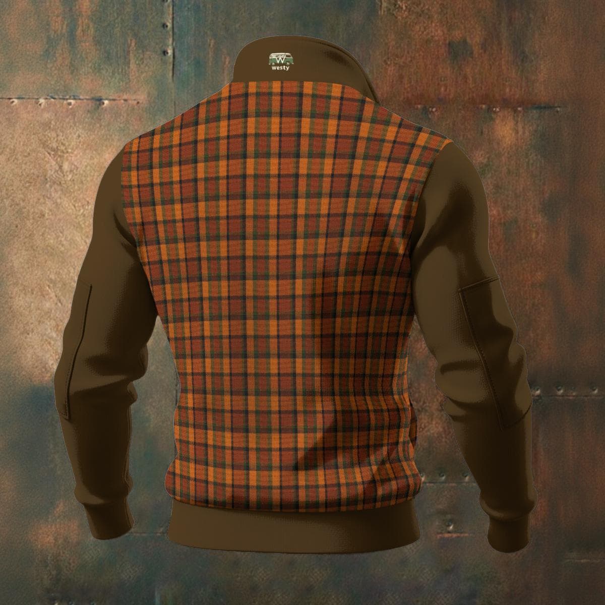Vintage Orange Plaid Fleece Zip-Up Jacket | Westy Van Life Style