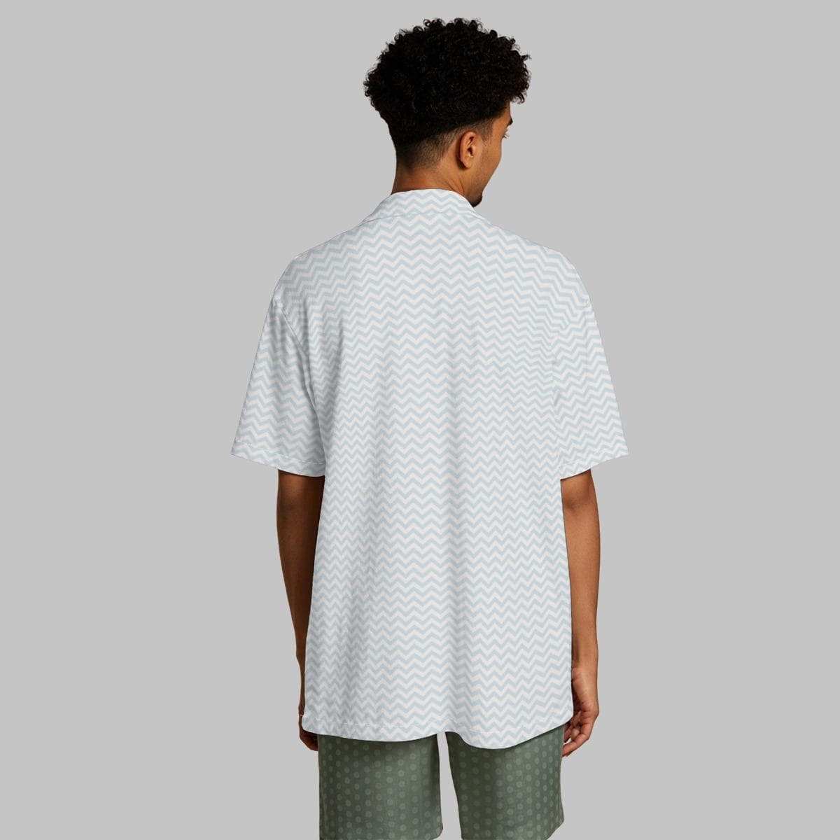 Classic Zigzag Pattern Hawaiian Shirt - Breathable Summer Vacation Button-Down