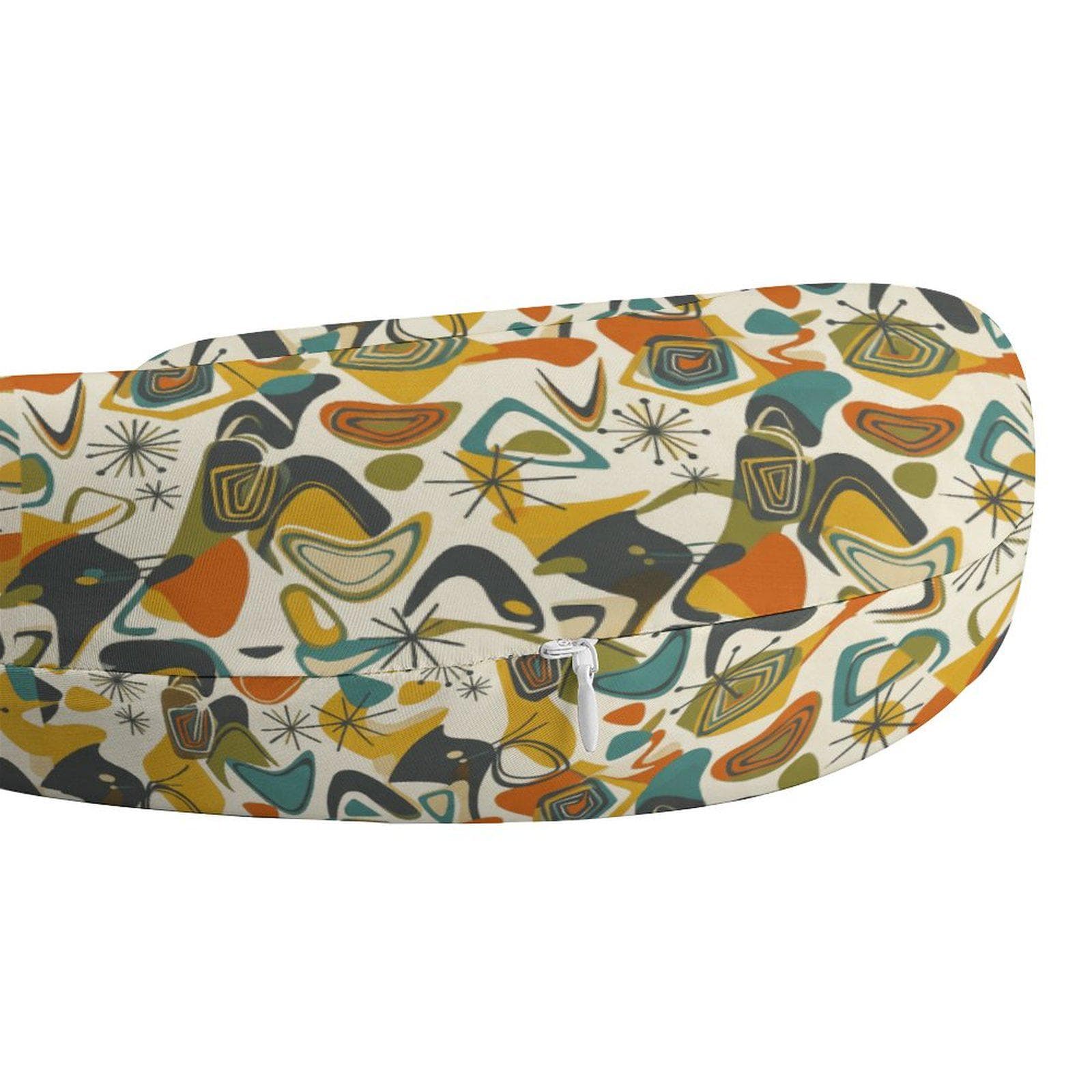 Mid-Century Modern Neck Pillow | Retro Atomic Travel Support | Memory Foam Comfort for Car, Plane, Home | Unique Gift