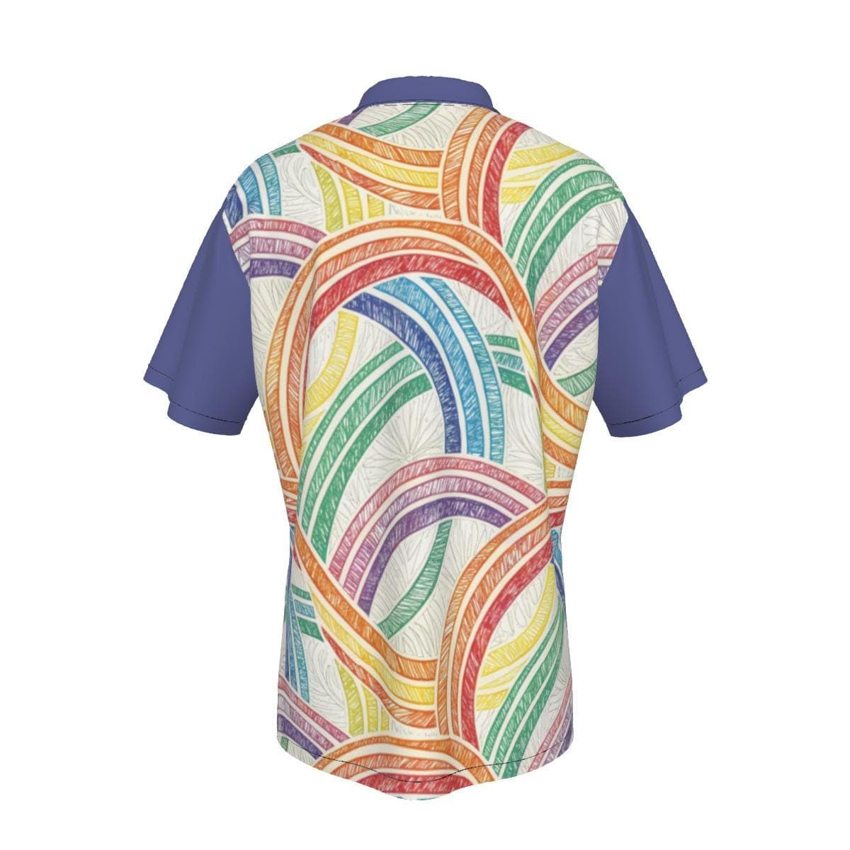 Vibrant Rainbow Sketch Hawaiian Shirt | Men's Colorful Abstract Button Up | Summer Casual Aloha Shirt