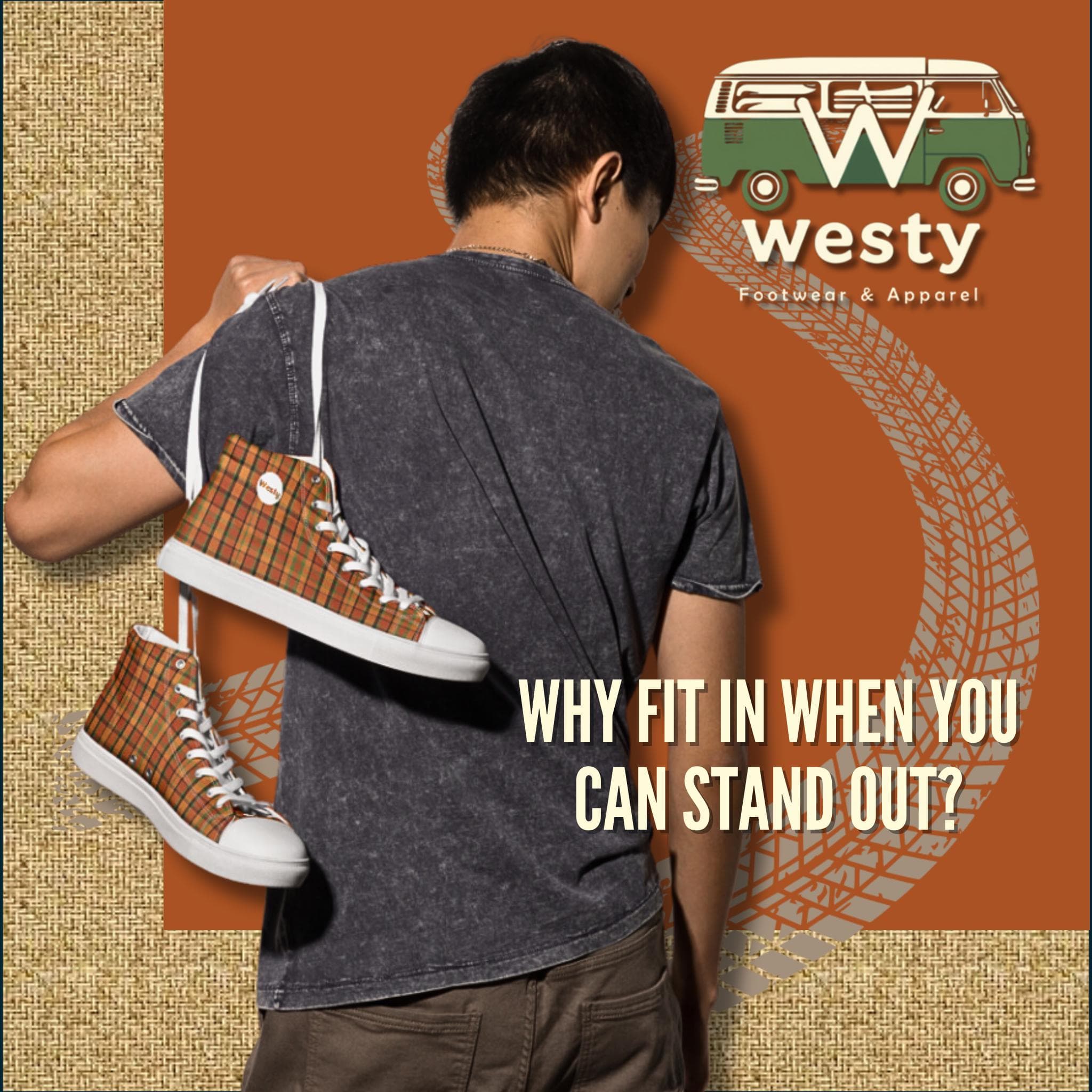 WestFalia Westy Men’s high top canvas shoes