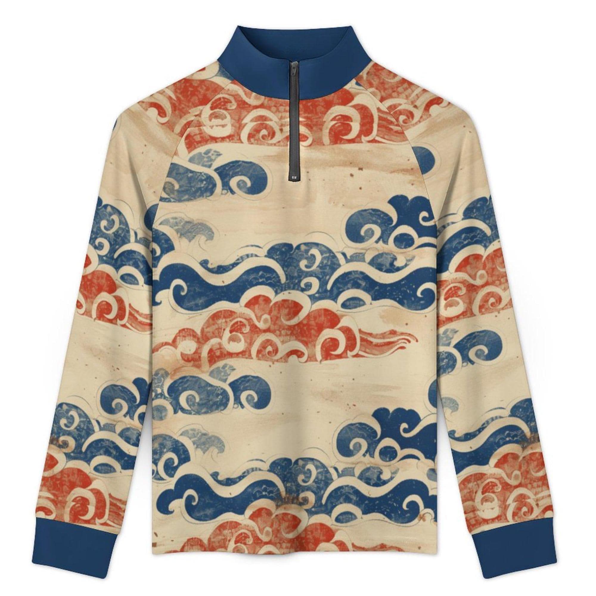 Zen Waves Quarter Zip Long Sleeve Top | Quick Dry Activewear Slim Fit