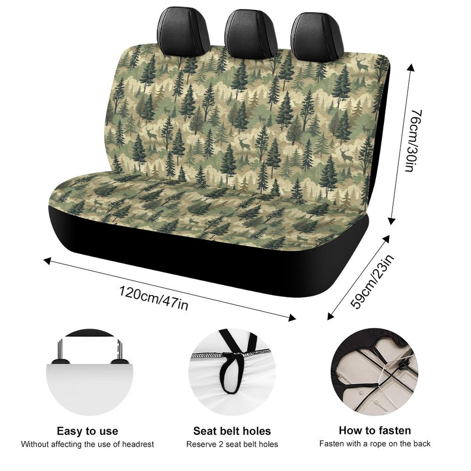Forest Camo Back Seat Cover for Cars and Trucks