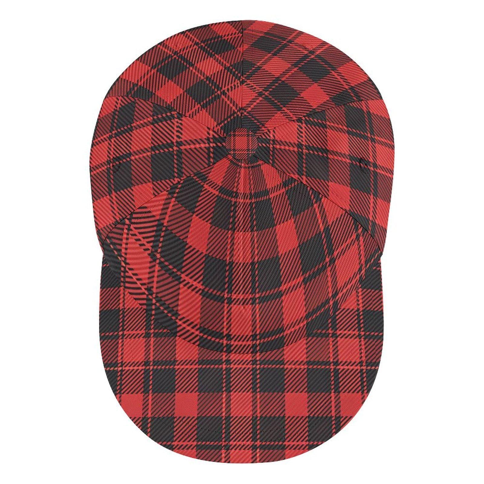 Everyday Kamo Unisex Red Plaid Snapback Hat | Adjustable Buffalo Flannel Cap | Flat Brim Lifestyle Accessory