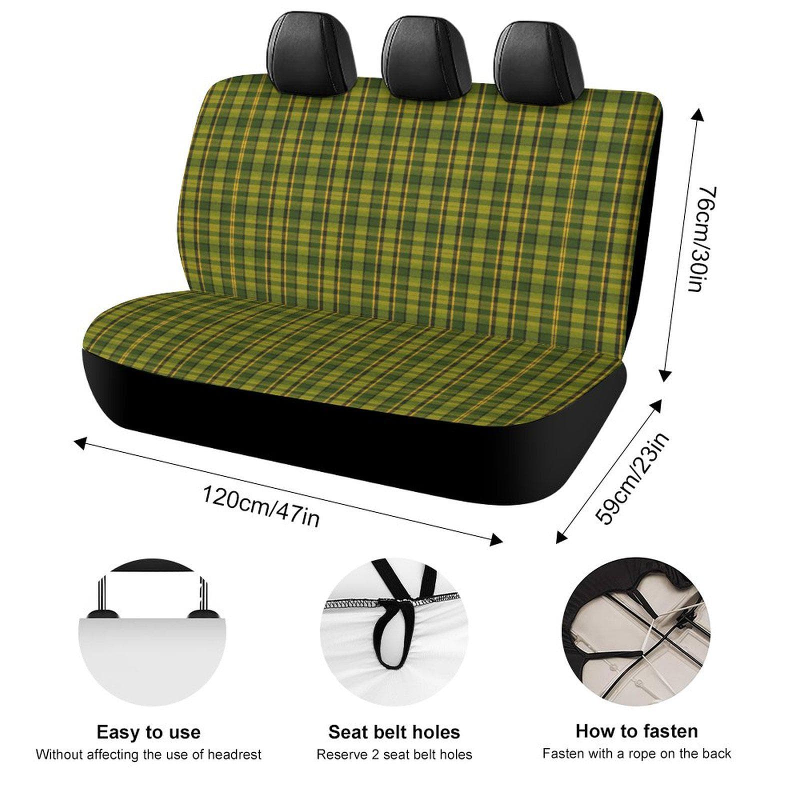 Retro Green Plaid Car Seat Cover – Universal Van Life Bench Protector