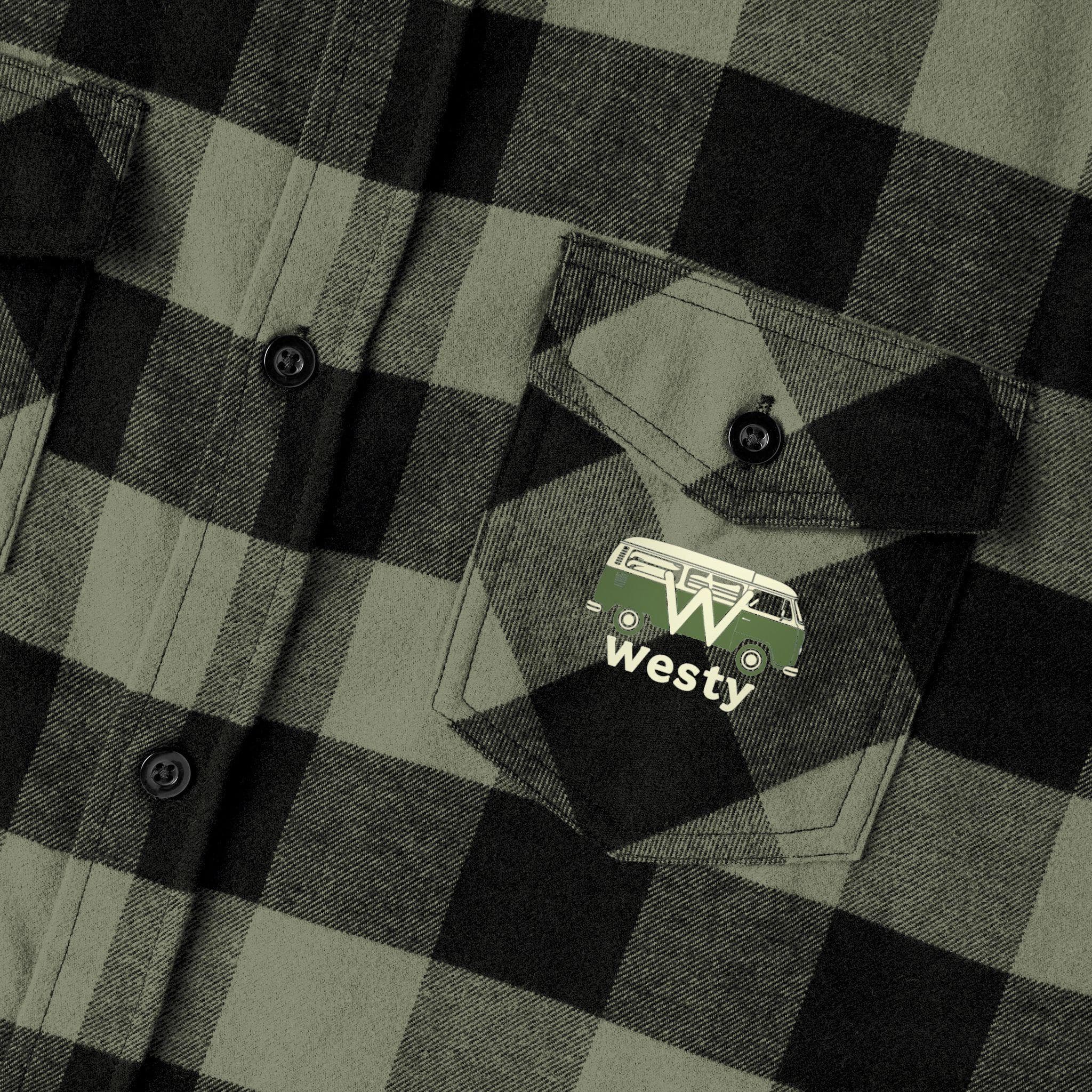 Westy Van Life Flannel Shirt, Bohemian Outdoor Apparel