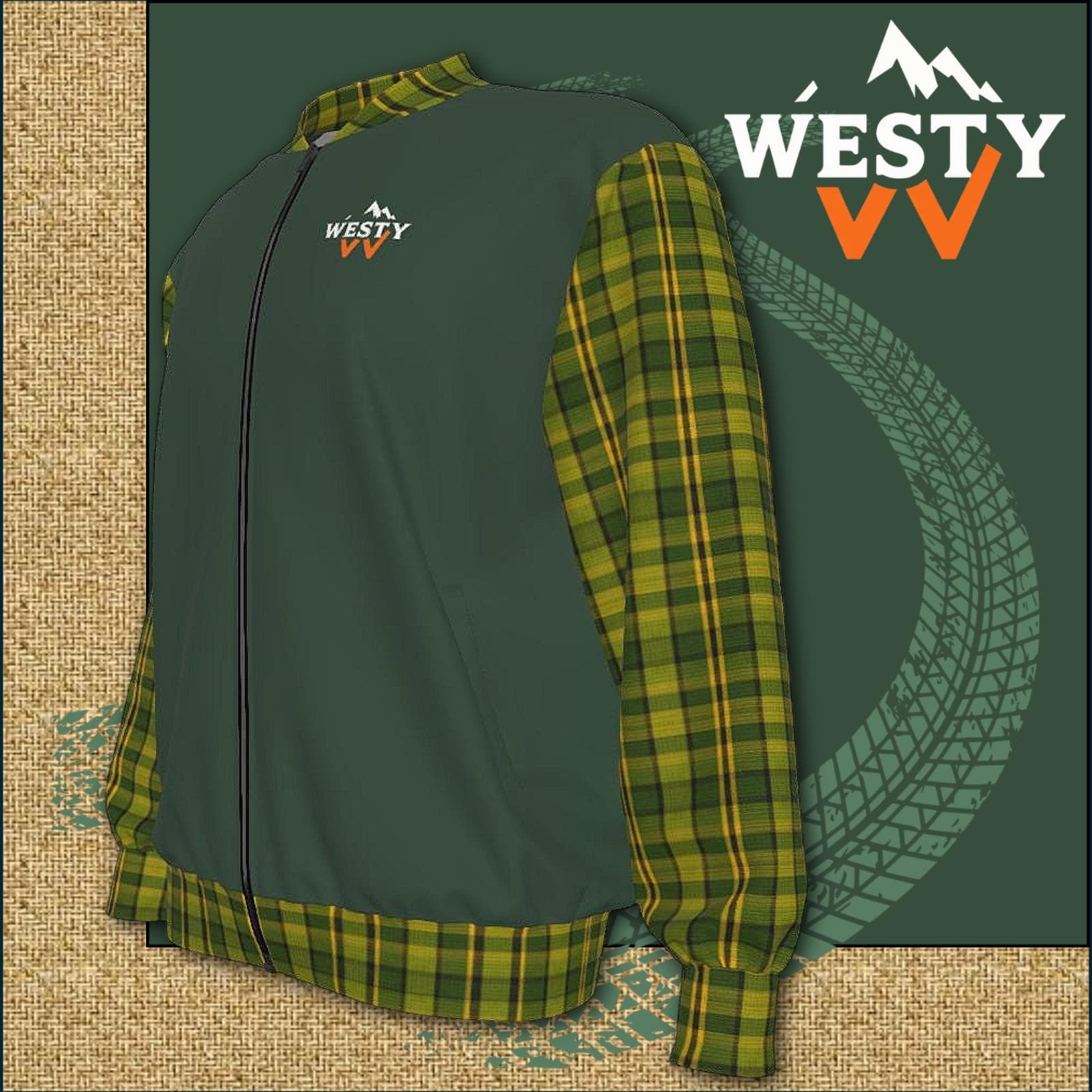 Westy Westfalia Green Bomber Jacket - Retro Camper Van Road Trip