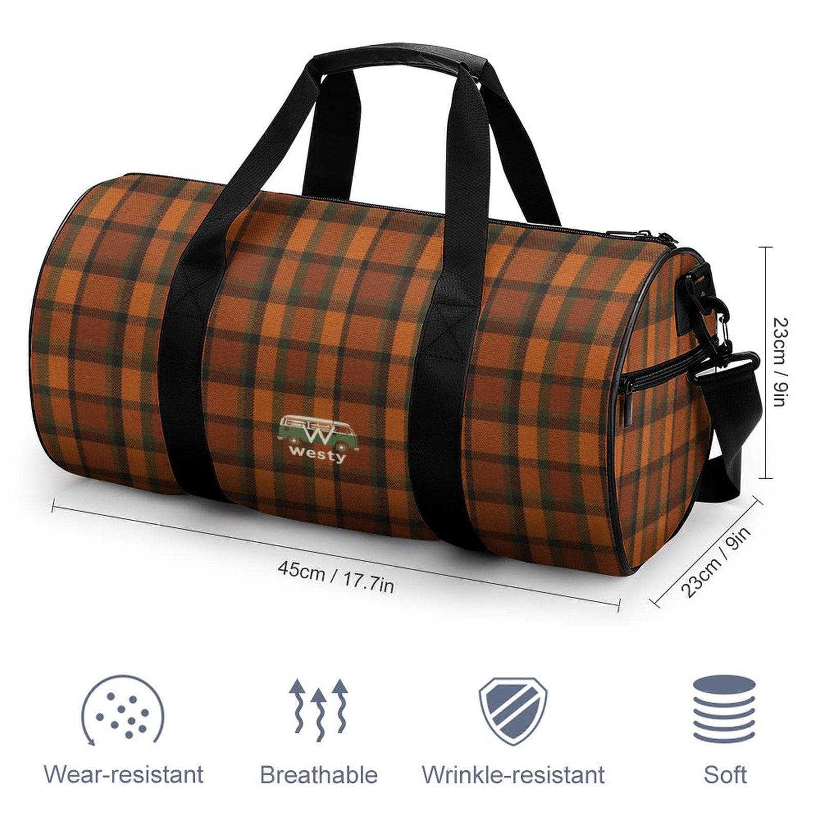 Westy Westfalia Orange Oxford cloth Cylindrical Gym Bag