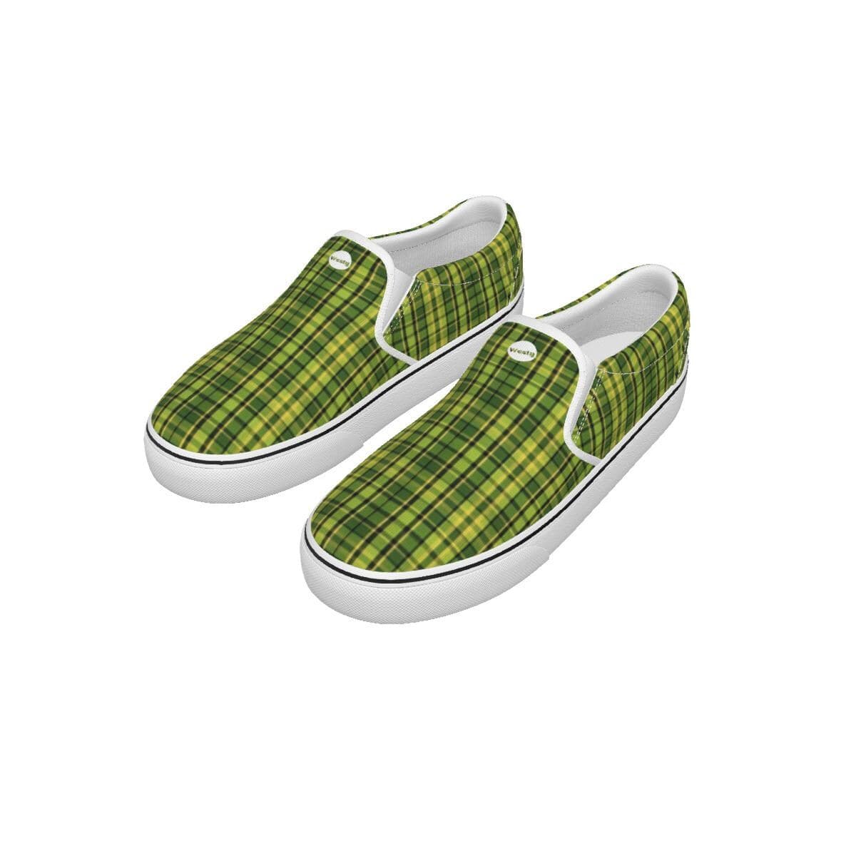 Westy Green Plaid Slip-On Sneakers – VW Camper Road Trip Style