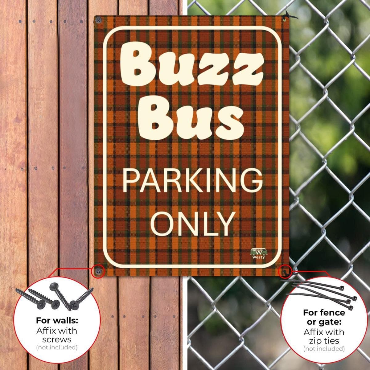 Handmade Aluminum VW ID Buzz Parking Sign - Durable Custom Metal