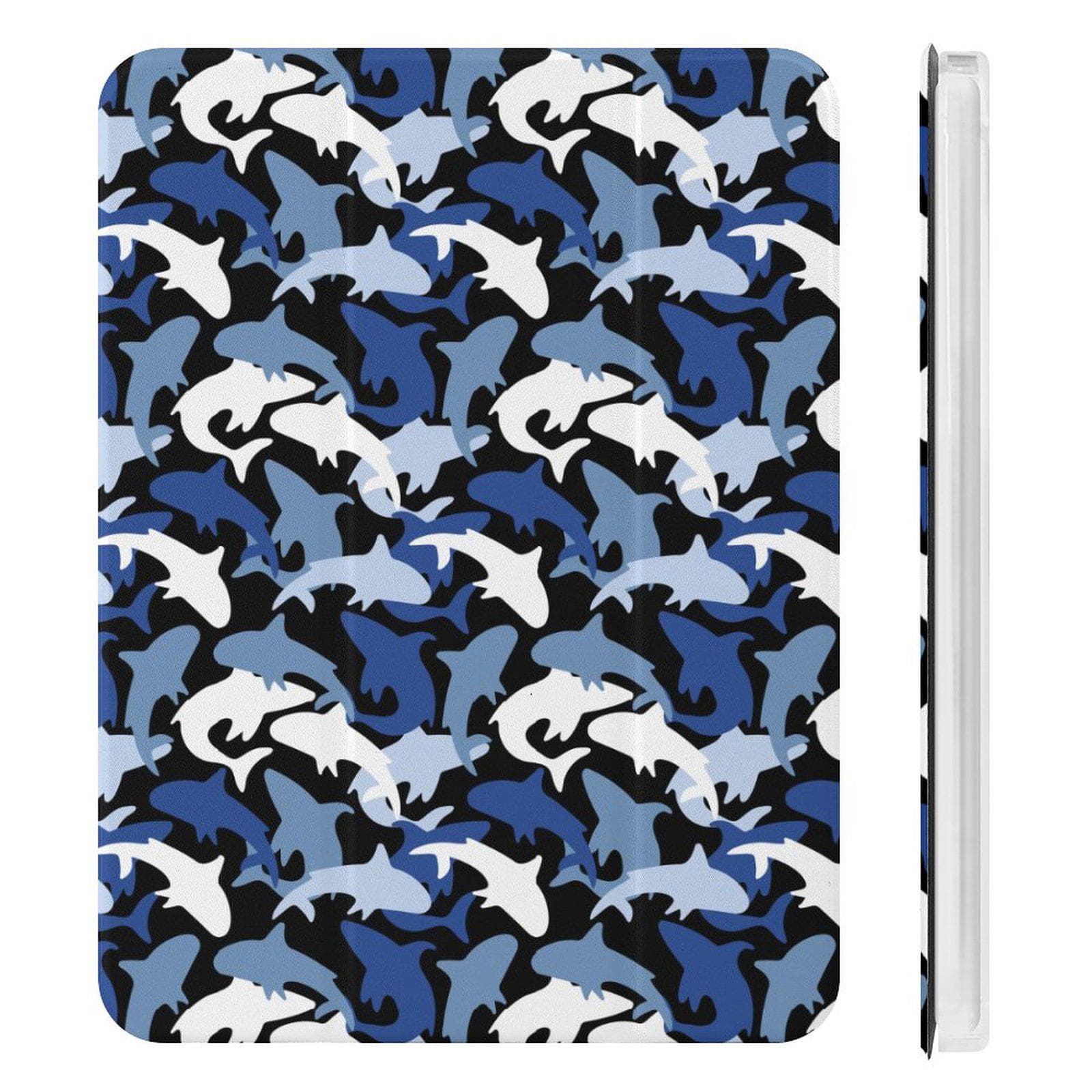 Shark Camo iPad Mini Case | Faux Leather Cover with Stand & Pencil Holder