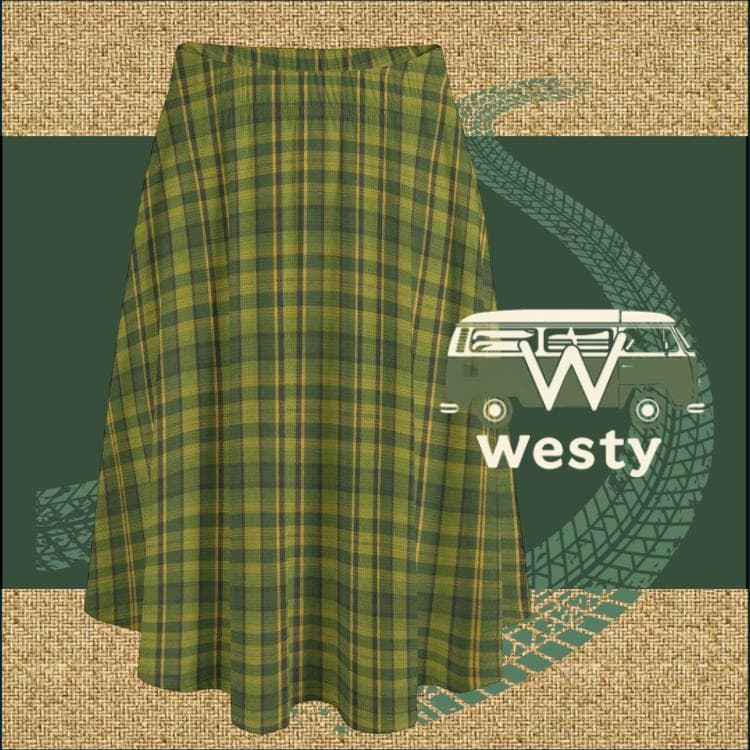 Westy Westfalia Green Maxi Skirt with Pockets Vanlife