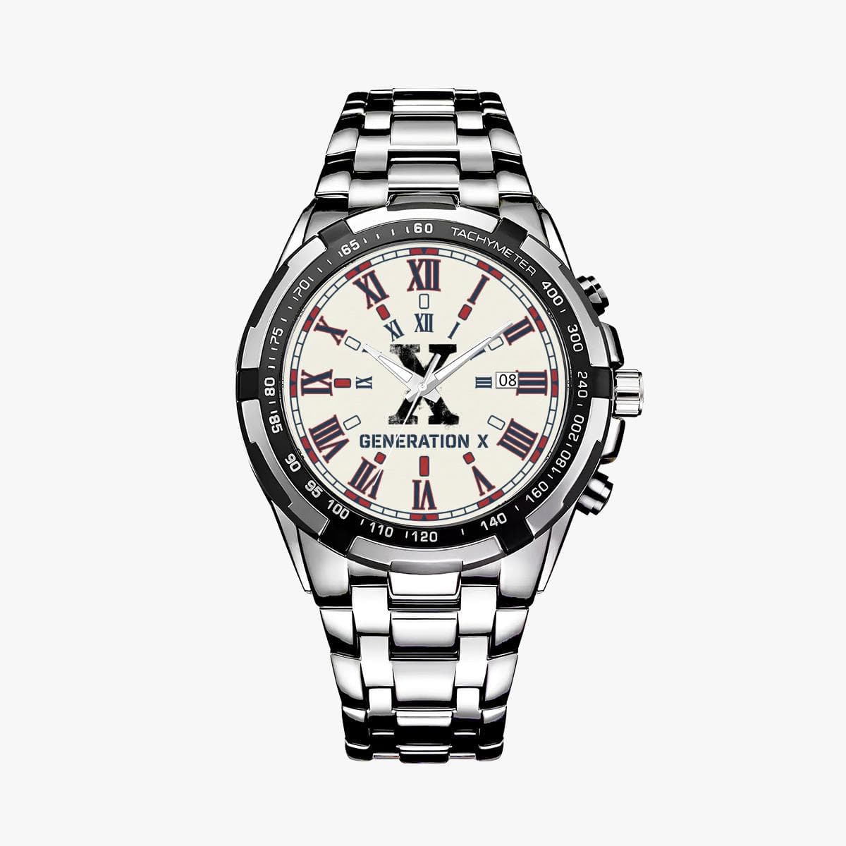 Warren Watch Co. Generation X Metal Chronograph Watch with Crystal Mirror & Calendar