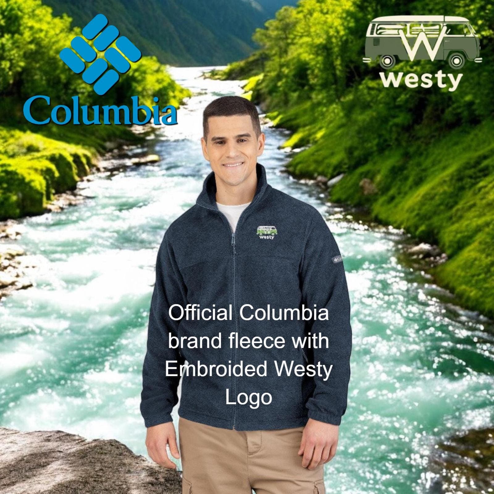 Westy Embroidered Columbia Unisex Fleece Jacket