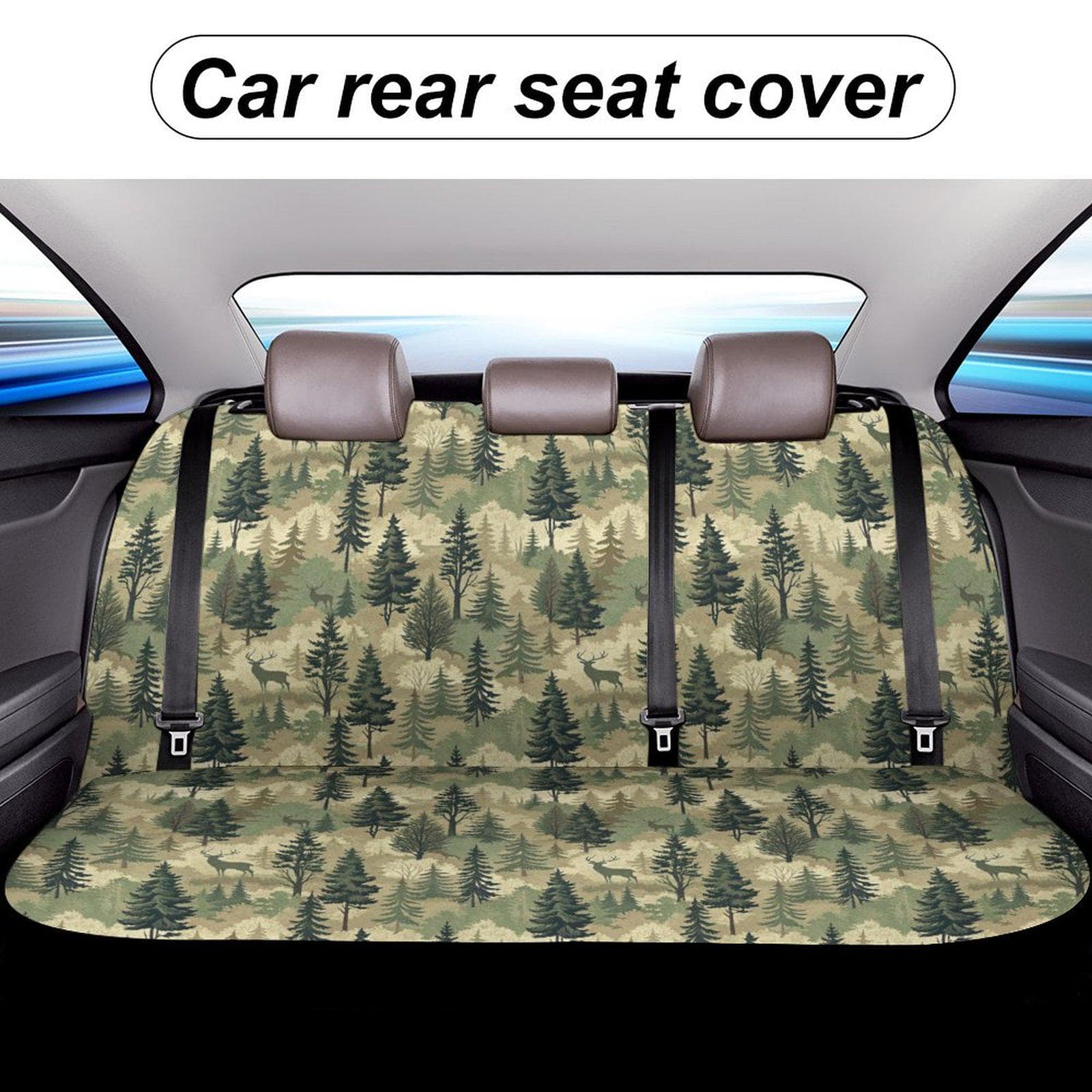 Forest Camo Back Seat Cover for Cars and Trucks