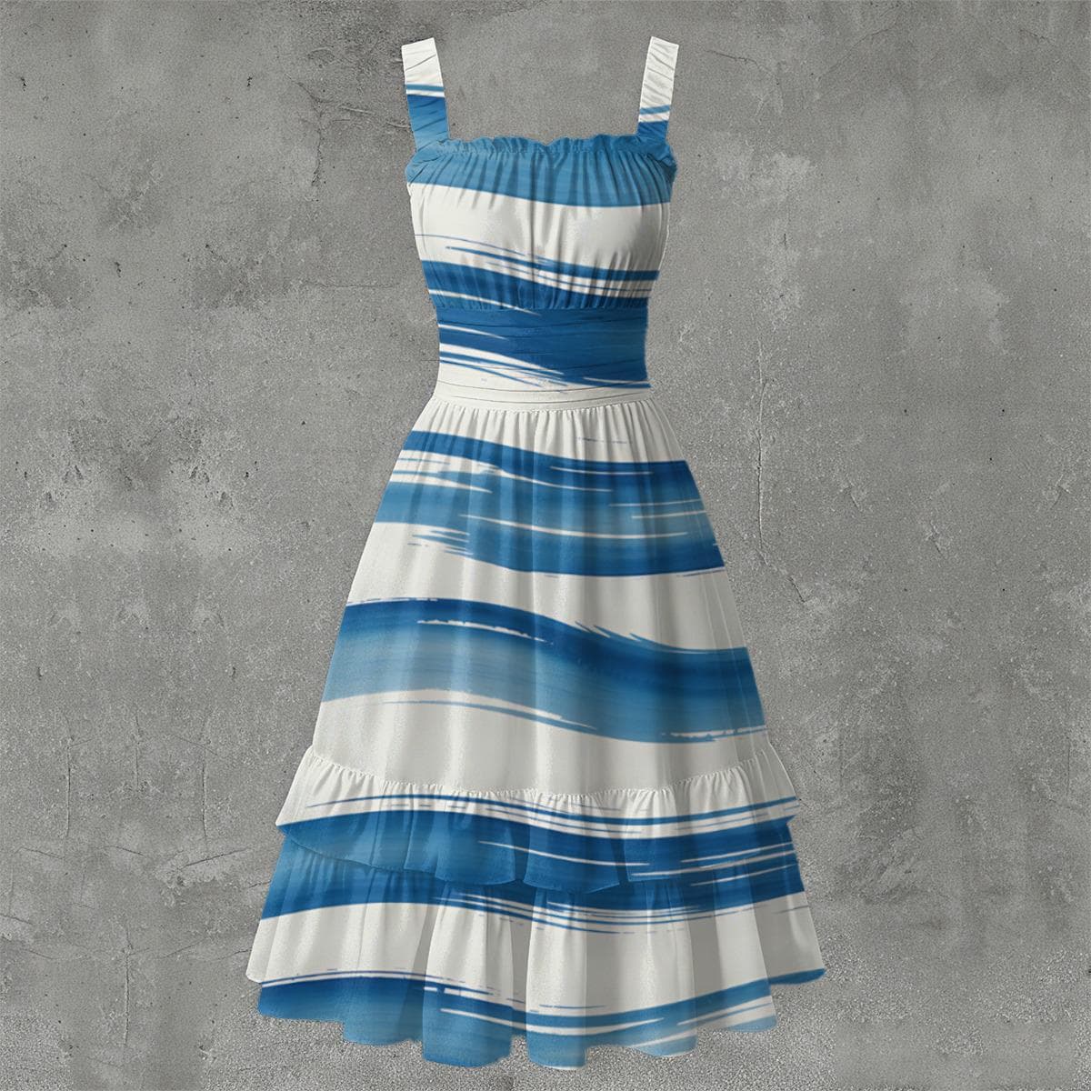 Tropical Breeze Ruffle Hem Dress - Summer Chic Milk Silk