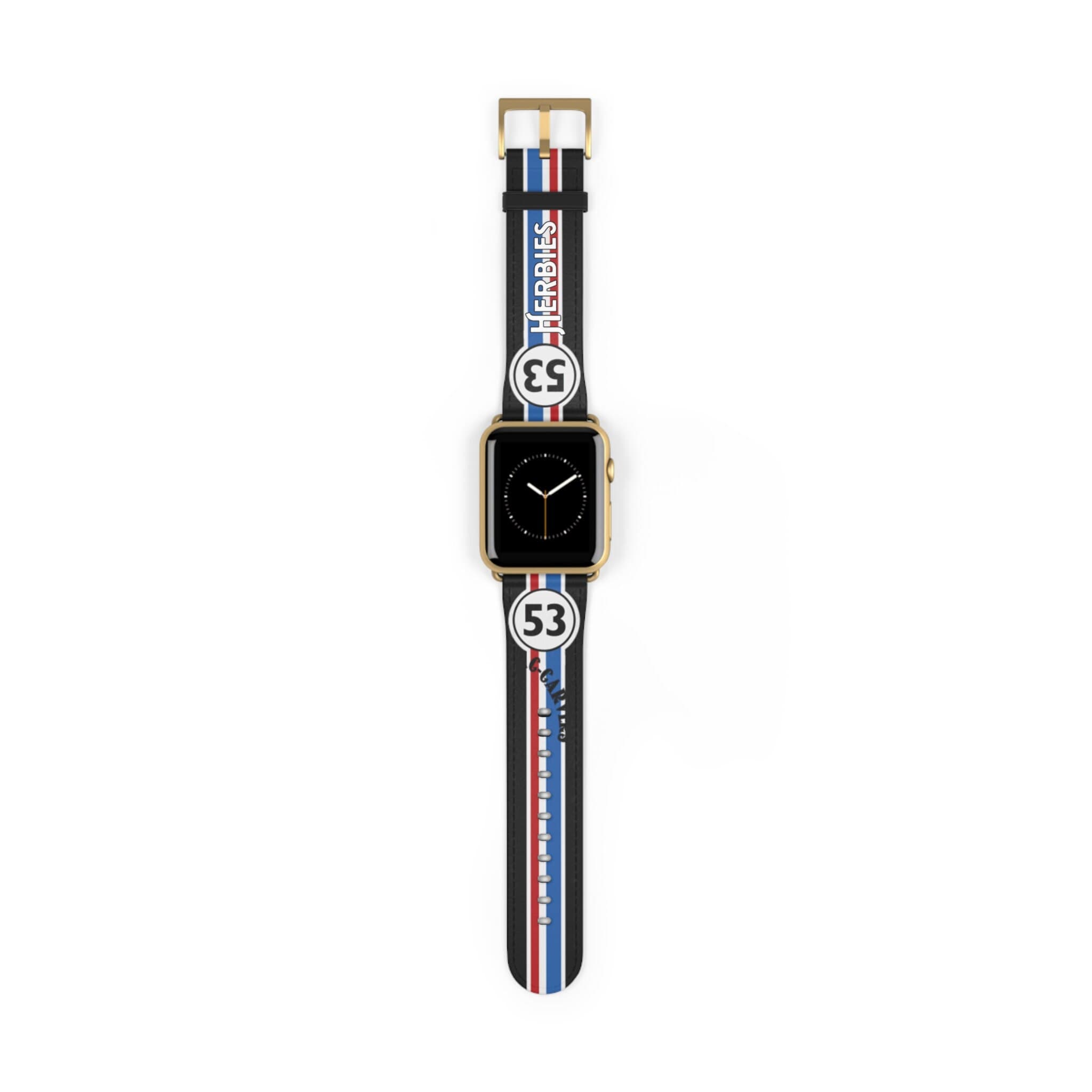 Herbies Black Apple Watch Band | Custom Herbie 53 Stripe Design | All Series
