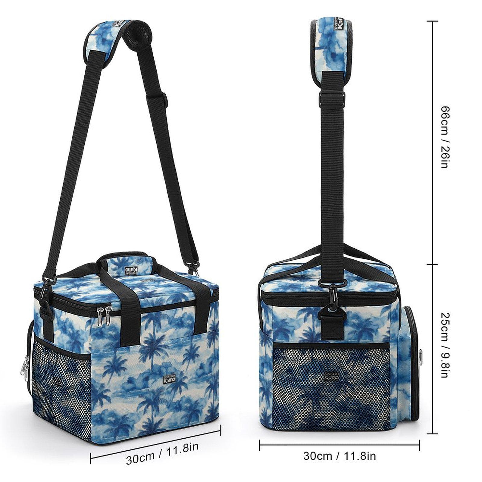 Everyday Kamo Tropical Oasis Collapsible Cooler Bag - Large Insulated Picnic & Beach Lunch Tote with Palm Tree Print