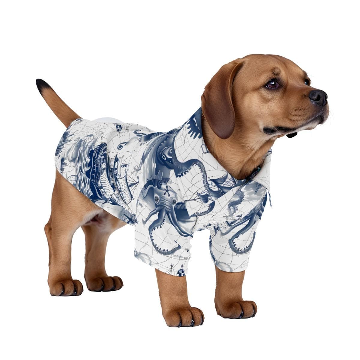 Nautical Pet Hawaiian Shirt | Dog & Cat Beachwear | Four-Way Stretch