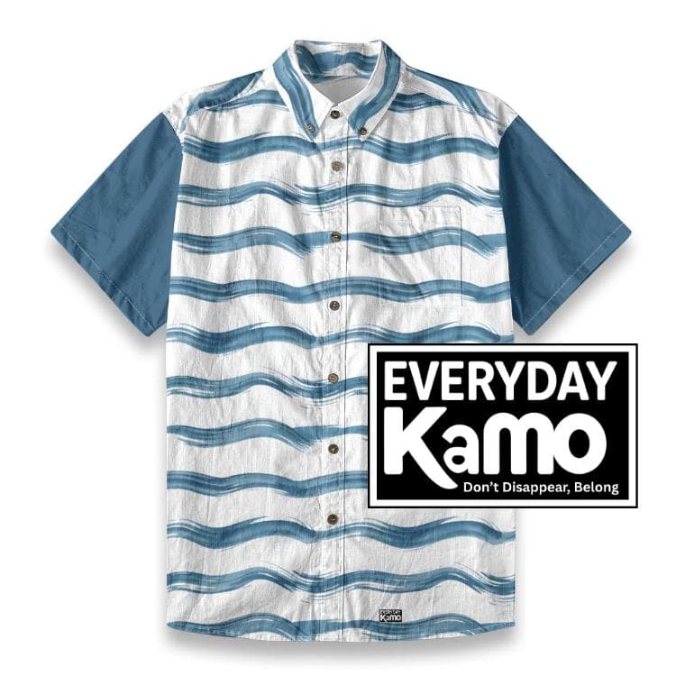 Blue Wave Slub Cotton Shirt | Men's Resort Wear