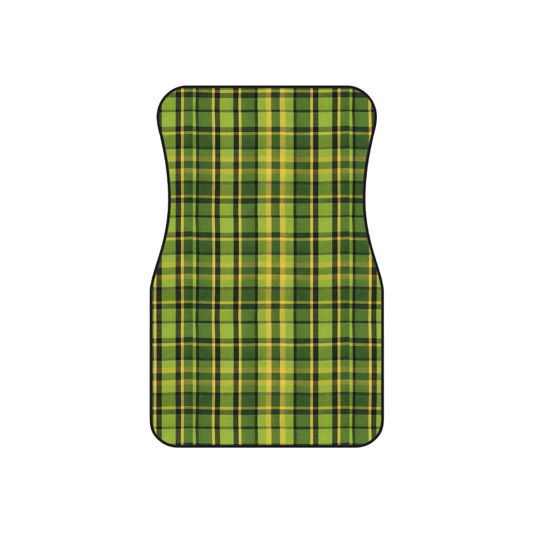 Westy Plaid Car Mats Green Retro VW Camper Bus Road Trip