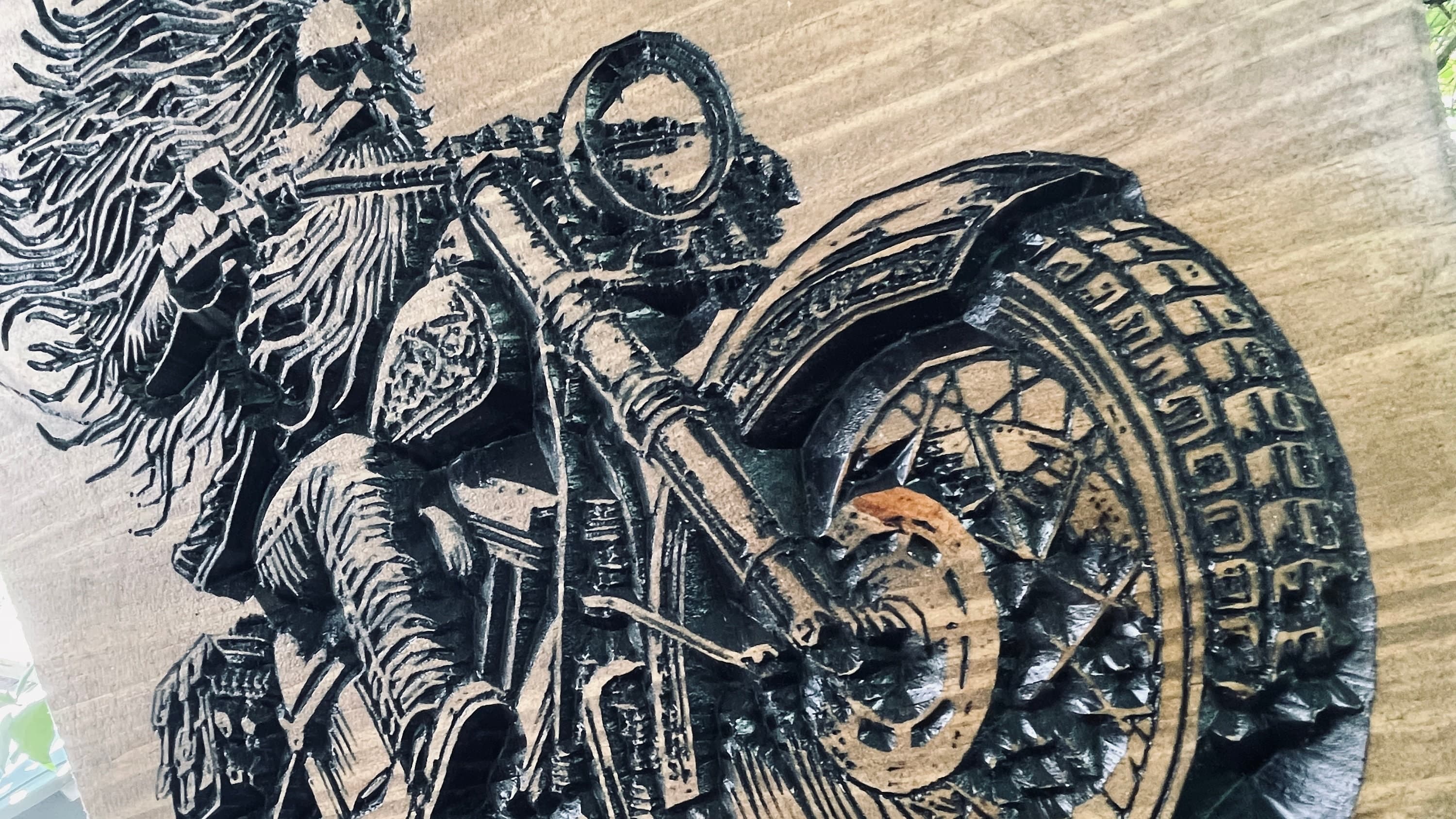 Freedom Rider Carved Wood Sign