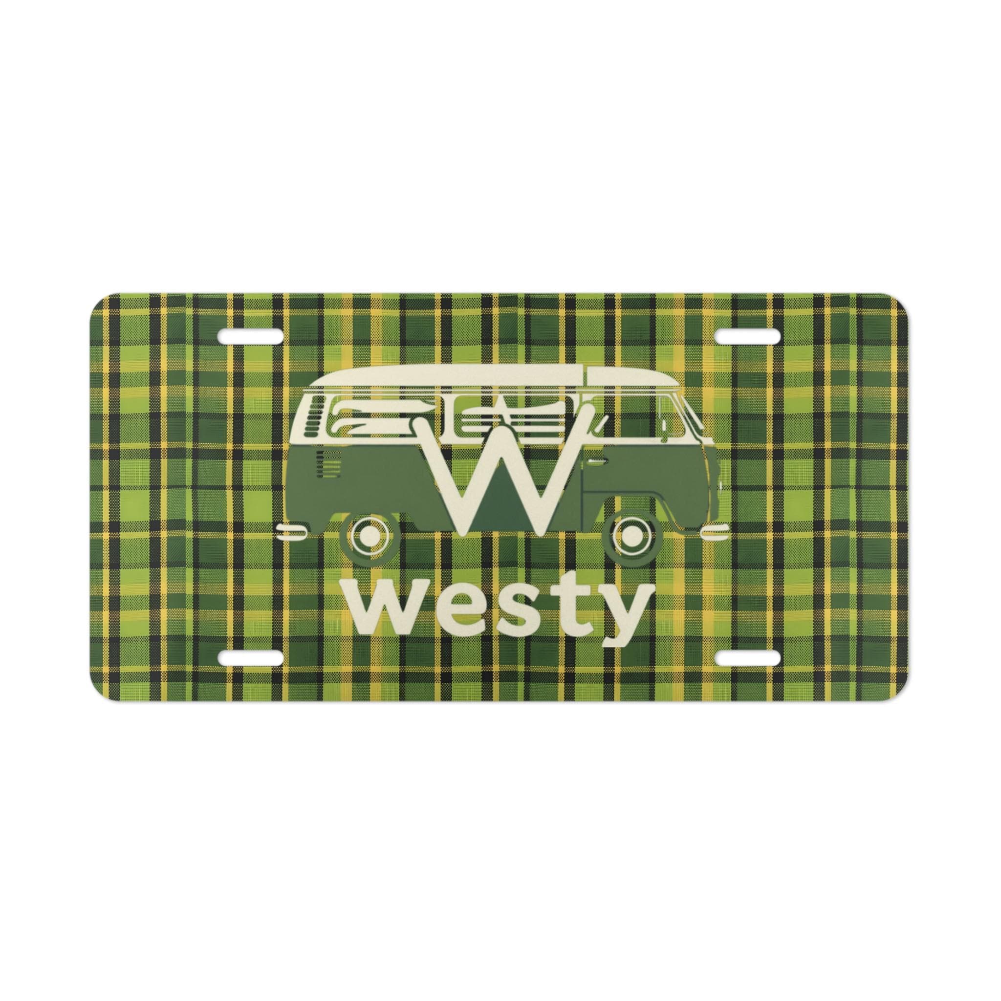 Custom "Westy" Van Life License Plate - 12x6 Inch Aluminum Vanity Plate