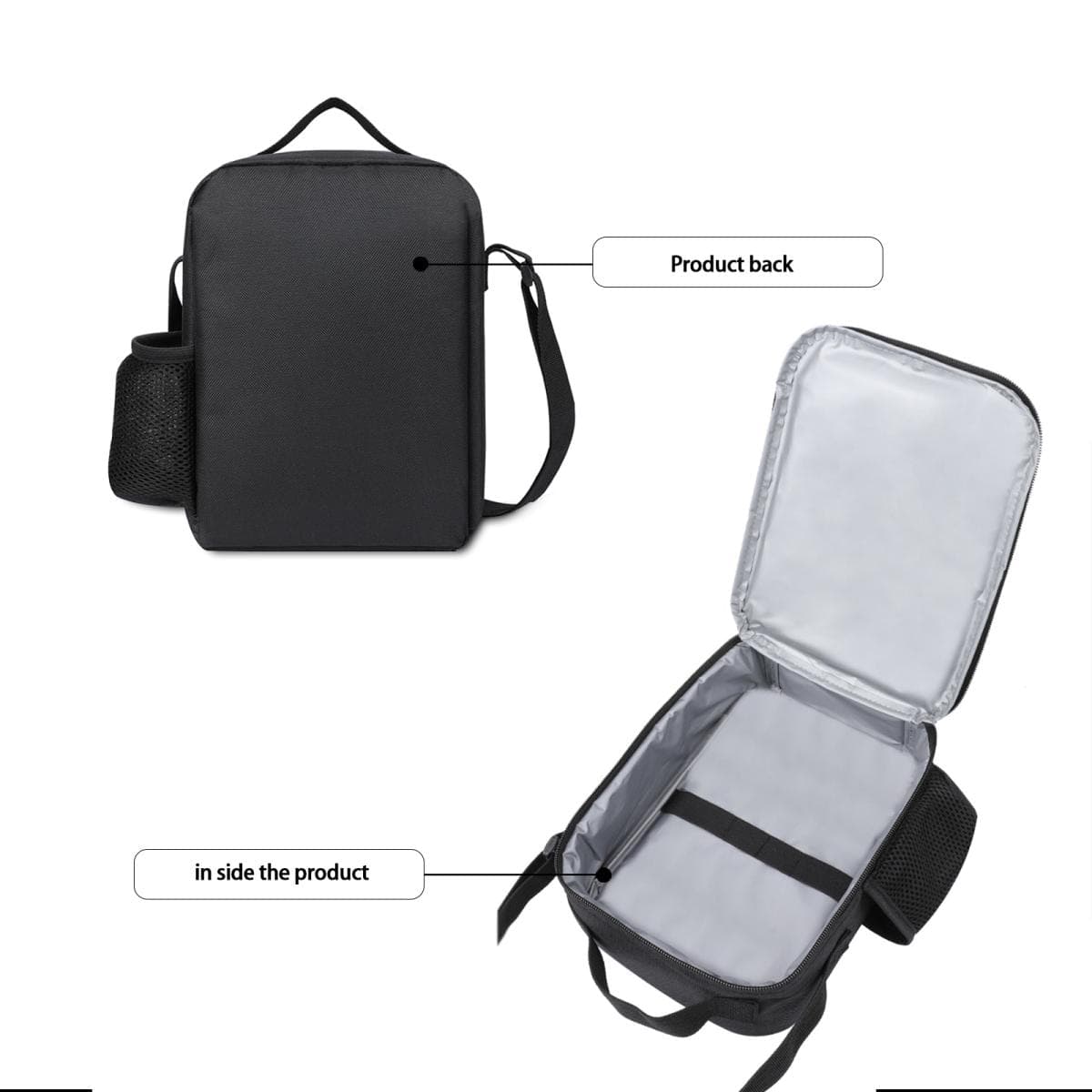 Westfalia Westy Brown Square insulated lunch bag｜Oxford cloth