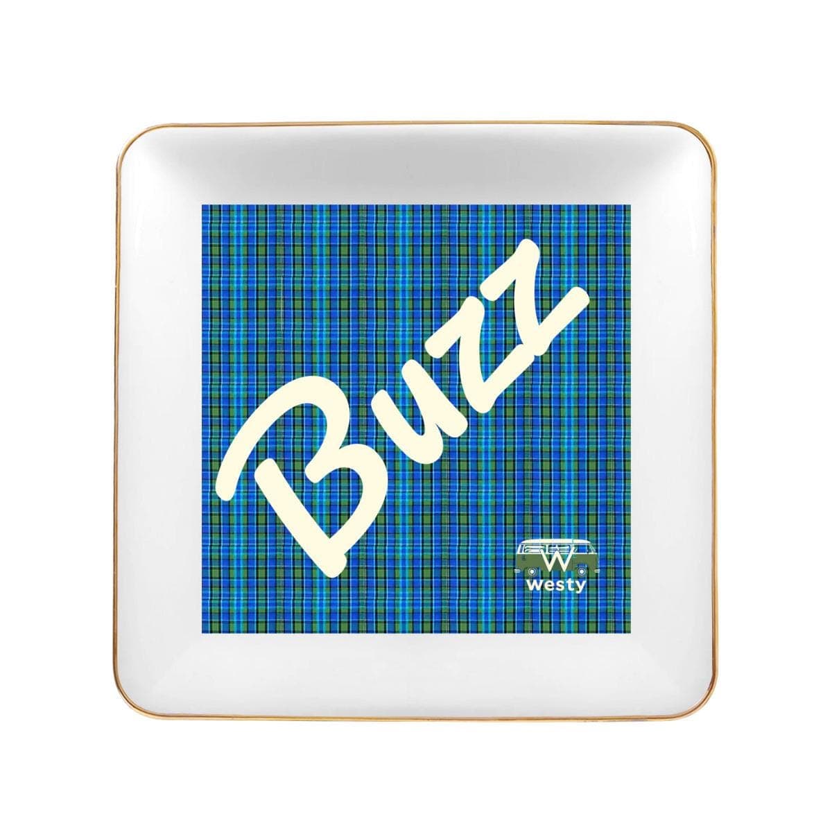 Westy Buzz Blue Westfalia Ceramic Jewelry Tray