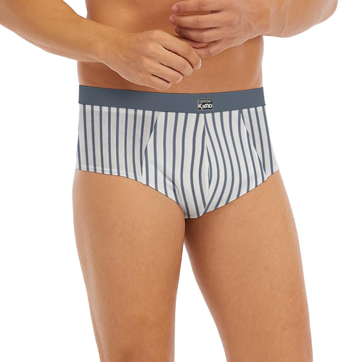Men's Low Rise Striped Briefs | Comfortable & Stretchy Polyester Spandex Underwear | Everyday Kamo Design