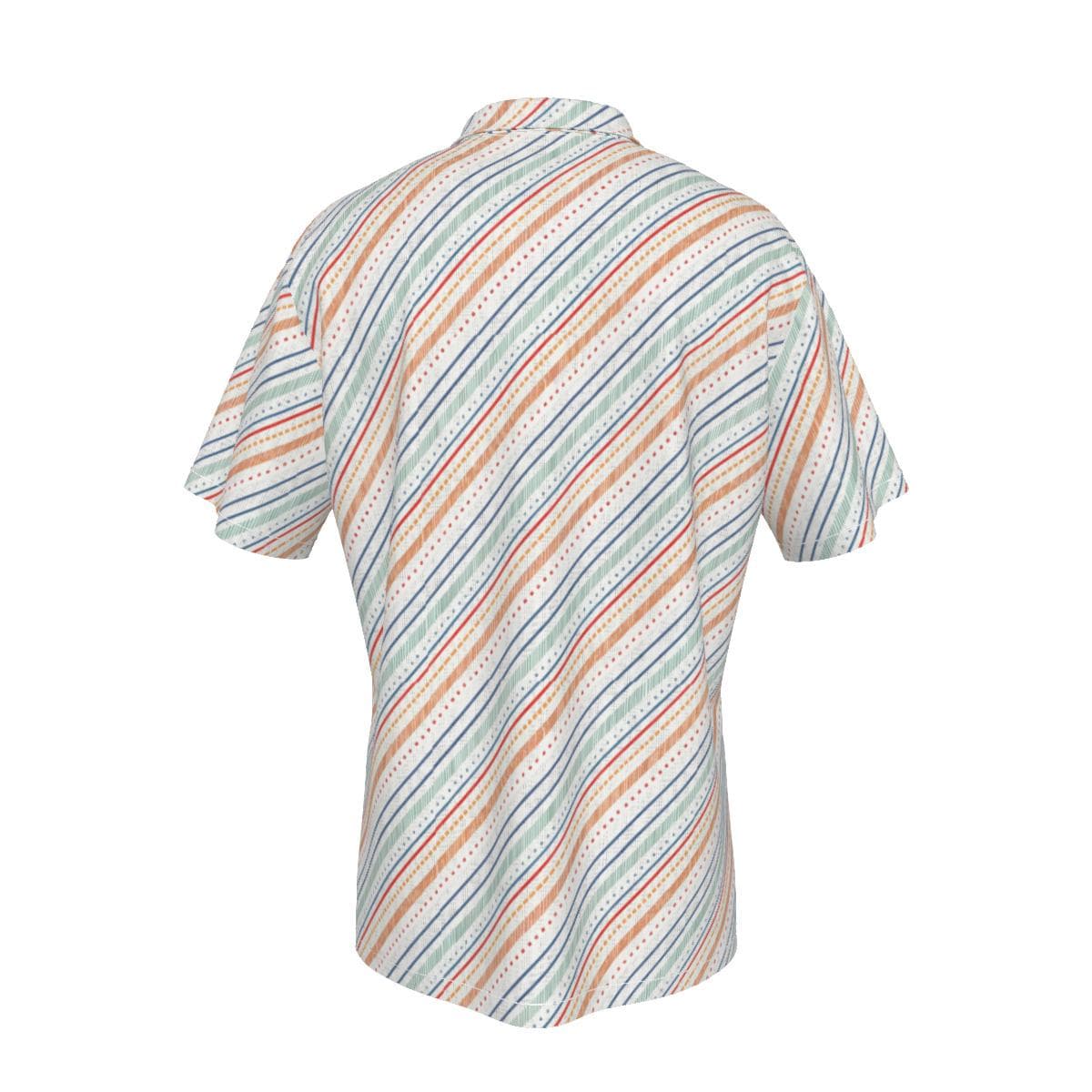 Men's Vibrant Striped Hawaiian Shirt | Breathable Four-Way Stretch Summer Button-Up | Tropical Beach Vacation Aloha Shirt